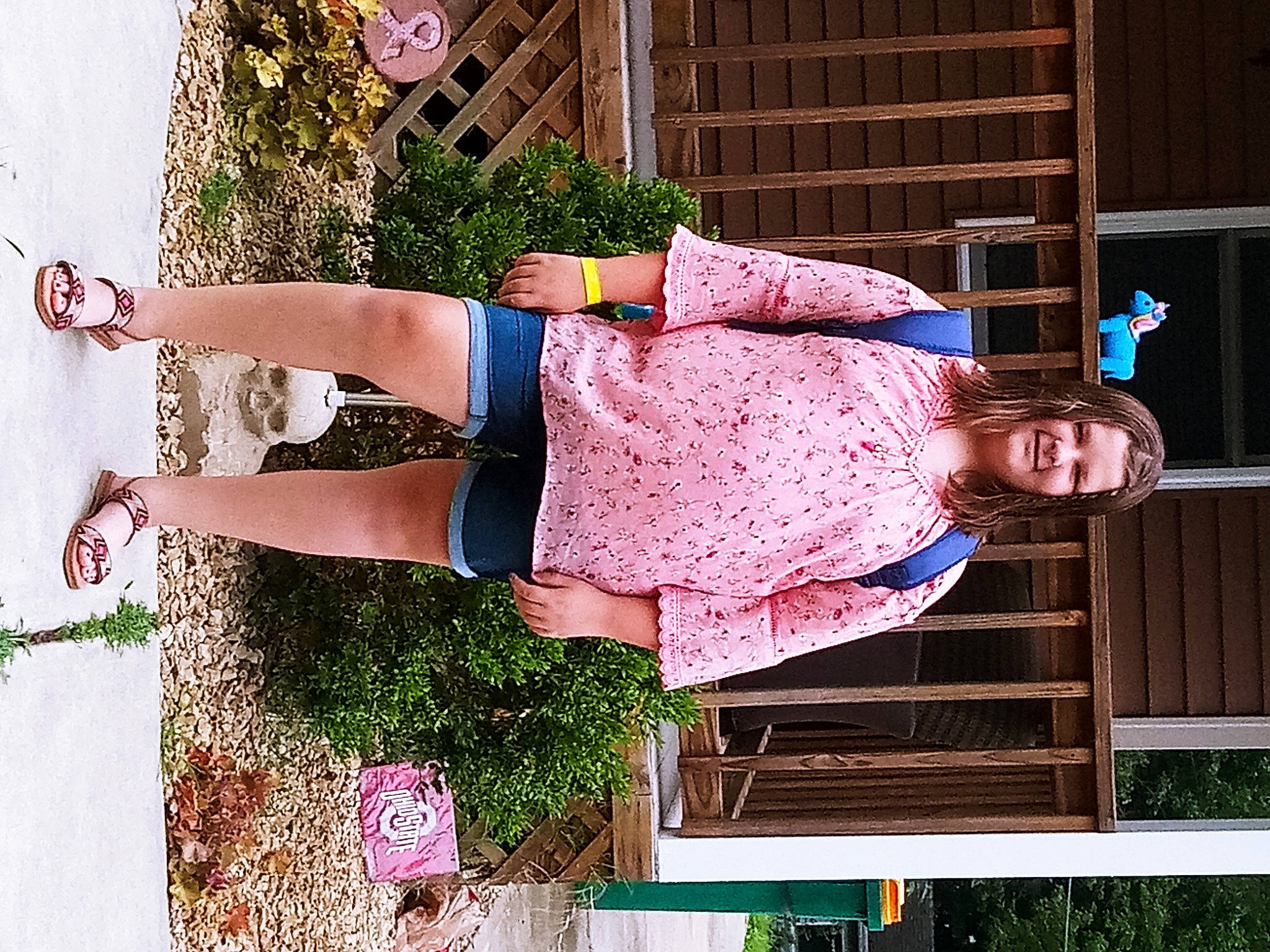 Morgan joined the competition — help win amazing prizes! child, dress, hand, joy, leg, leisure, person, photography, pink, plant, spring, summer, tree, window