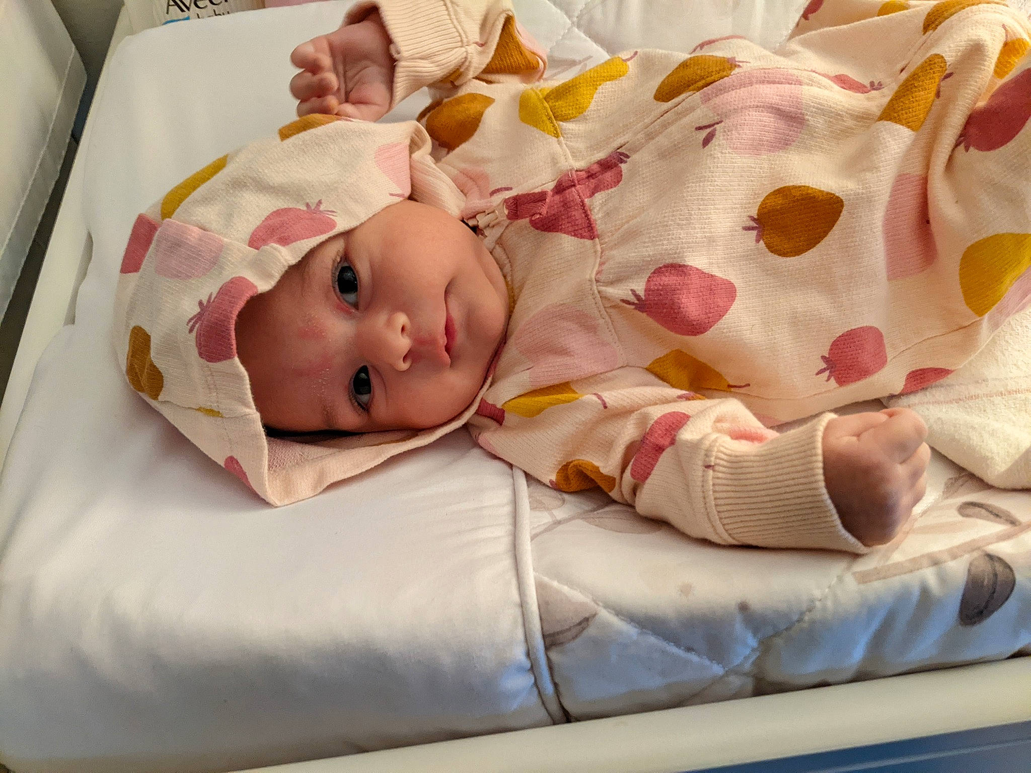 Leila is registered to the contest to win money with this photo: baby, baby_products, baby_safety, baby_sleeping, baby_toddler_clothing, bedding, bedtime, child, comfort, hat, headwear, linens, nap, person, room, skin, sleep, toddler