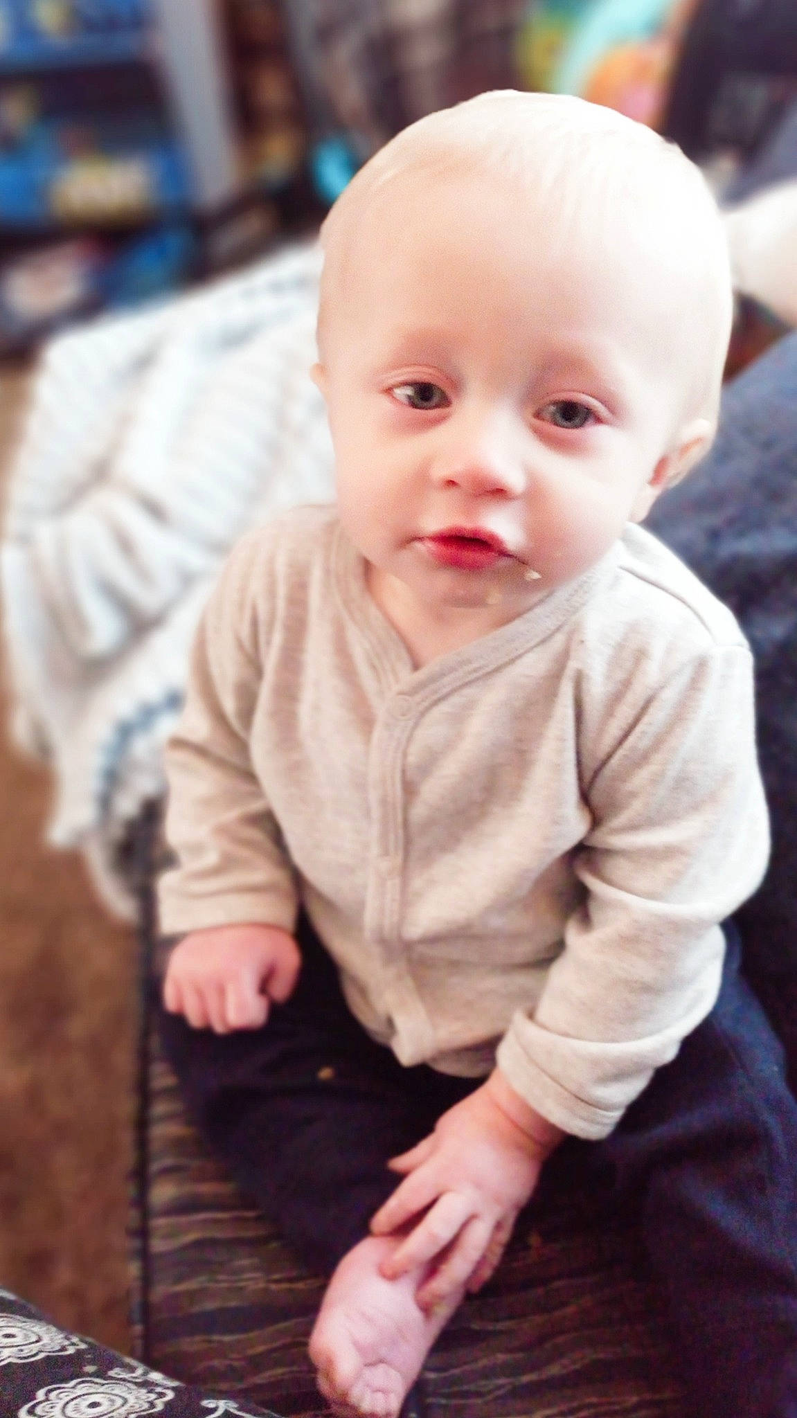 Legend joined the competition — help win amazing prizes! baby, baby_toddler_clothing, cheek, collar, comfort, eye, face, flooring, happy, head, iris, lip, nose, person, product, sitting, skin, sleeve, smile, t_shirt