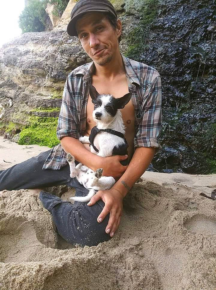 Pigepen is registered to the contest to win money with this photo: bedrock, canidae, carnivore, companion_dog, dog, eyewear, fawn, fun, geology, hat, landscape, leisure, plant, recreation, rock, sitting, soil, sunglasses, thigh, tree