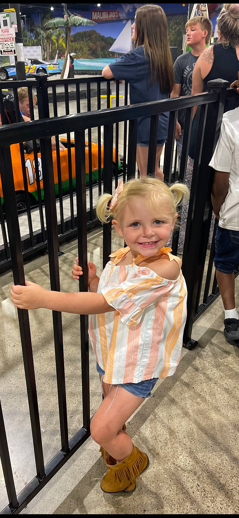 Ember joined the competition — help win amazing prizes! child, event, fence, fun, happy, human_leg, joy, leg, leisure, mammal, person, product, public_space, recreation, sandal, shorts, smile, snapshot, t_shirt, thumb