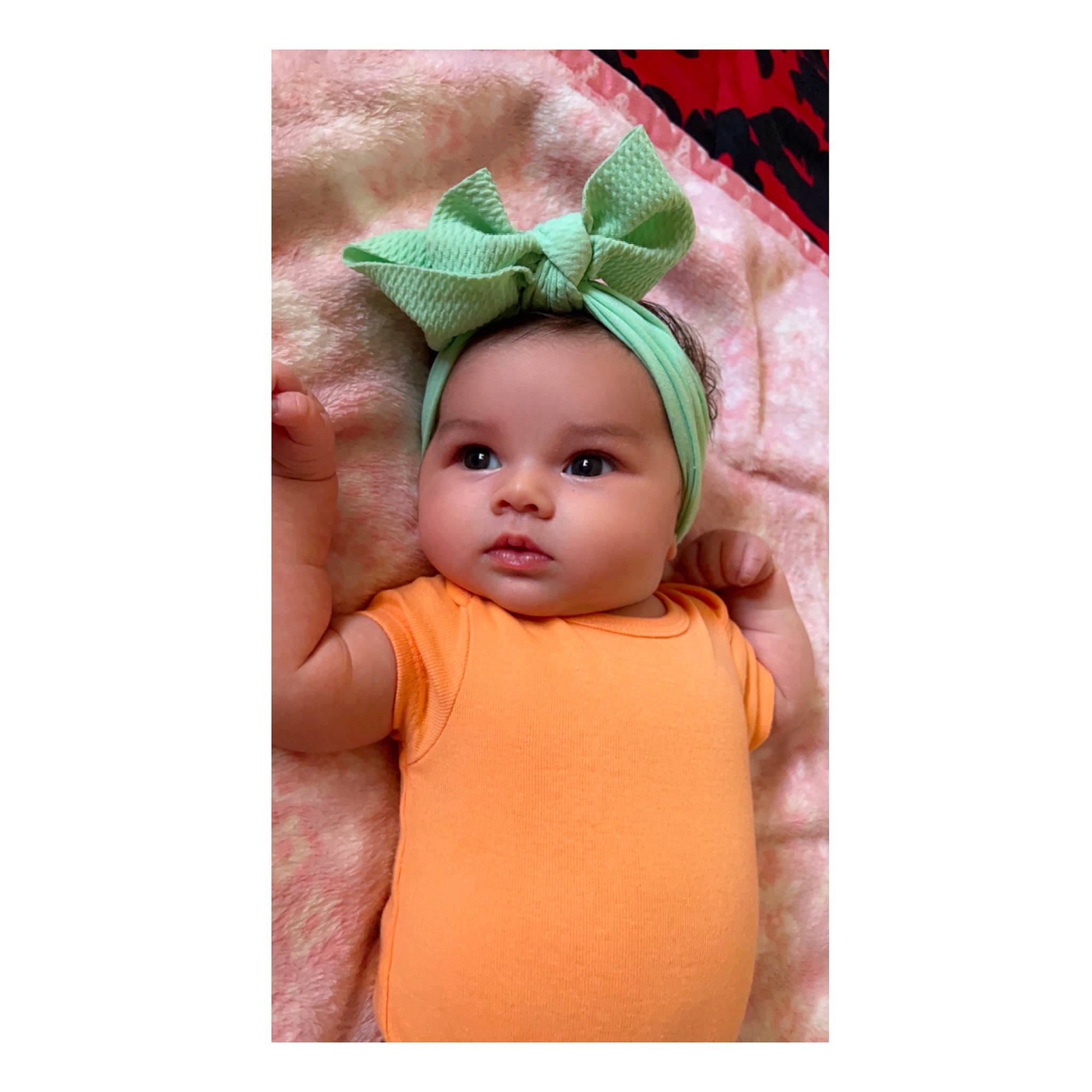 Olivia joined the competition — help win amazing prizes! baby, baby_products, baby_toddler_clothing, beanie, cap, child, costume_accessory, costume_hat, fashion_accessory, font, hair_accessory, happy, headwear, linens, magenta, ornament, outerwear, pattern, peach, person