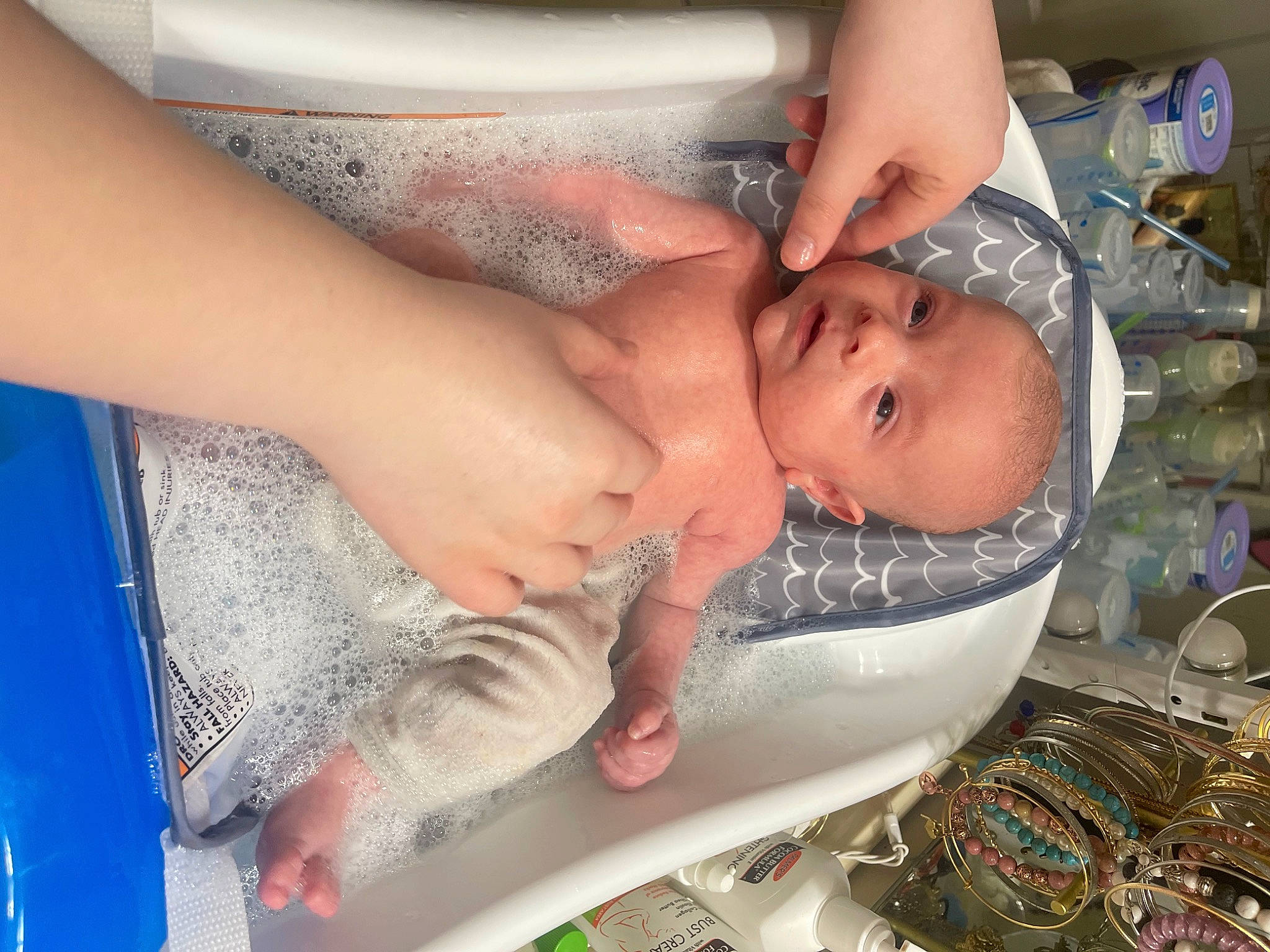 Tatum joined the competition — help win amazing prizes! abdomen, baby, baby_products, baby_toddler_clothing, barechested, bathing, cheek, chest, child, comfort, event, eyelash, linens, mouth, nail, person, room, skin, textile, thumb