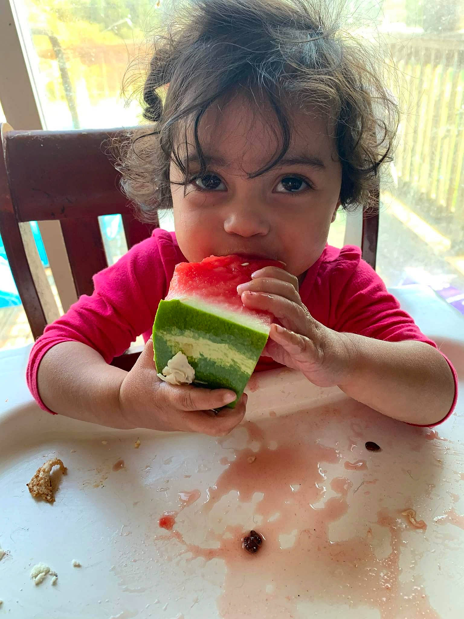 Olivianna is registered to the contest to win money with this photo: biting, child, comfort_food, cuisine, dish, finger, food, food_craving, fruit, ingredient, person, plant, produce, recipe, sharing, skin, staple_food, sweetness, table, tableware