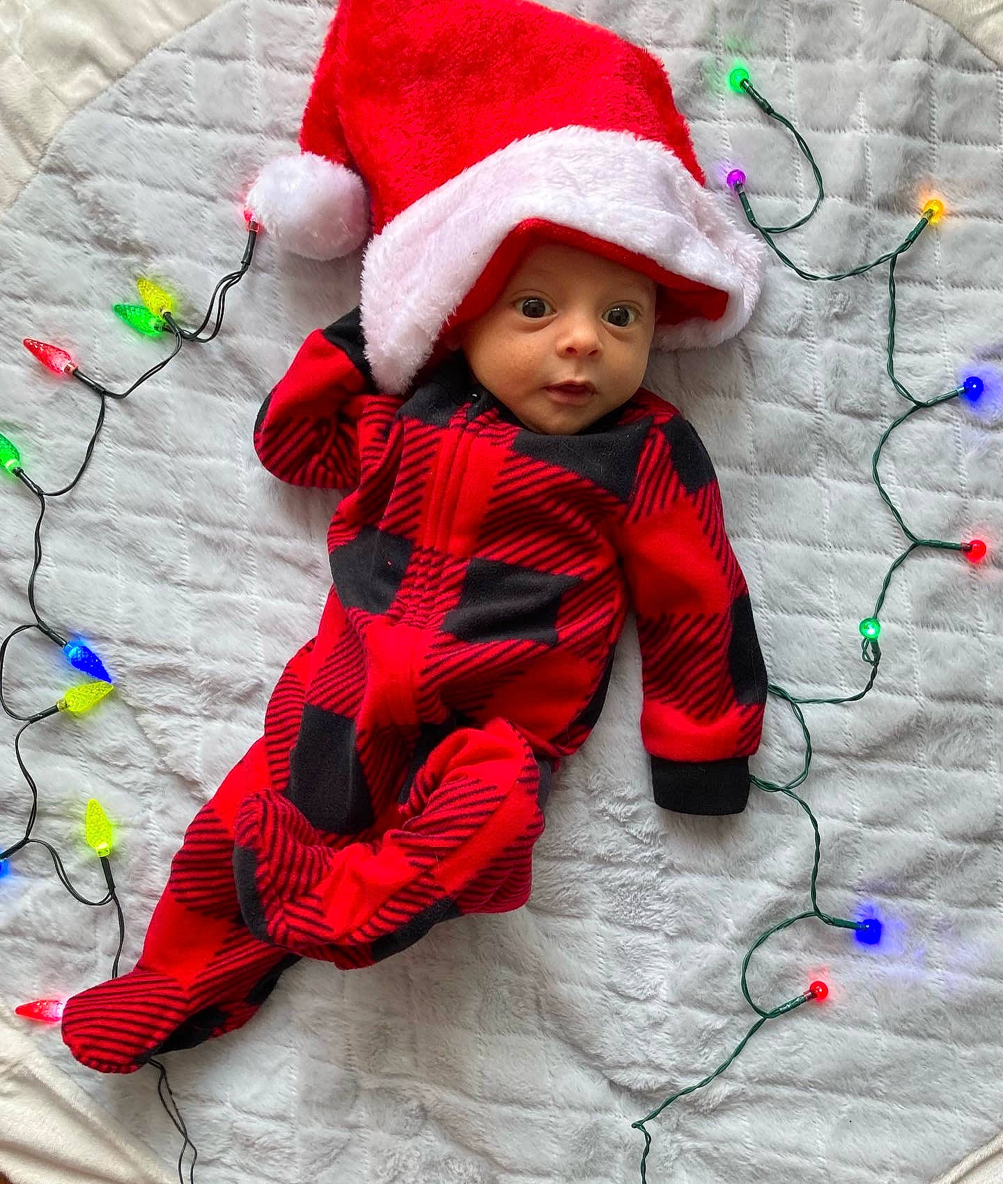Ezrah joined the competition — help win amazing prizes! baby_toddler_clothing, beauty, cap, carmine, child, christmas, christmas_eve, fur, happy, headwear, holiday, linens, magenta, pattern, person, pink, red, sleeve, textile, toddler