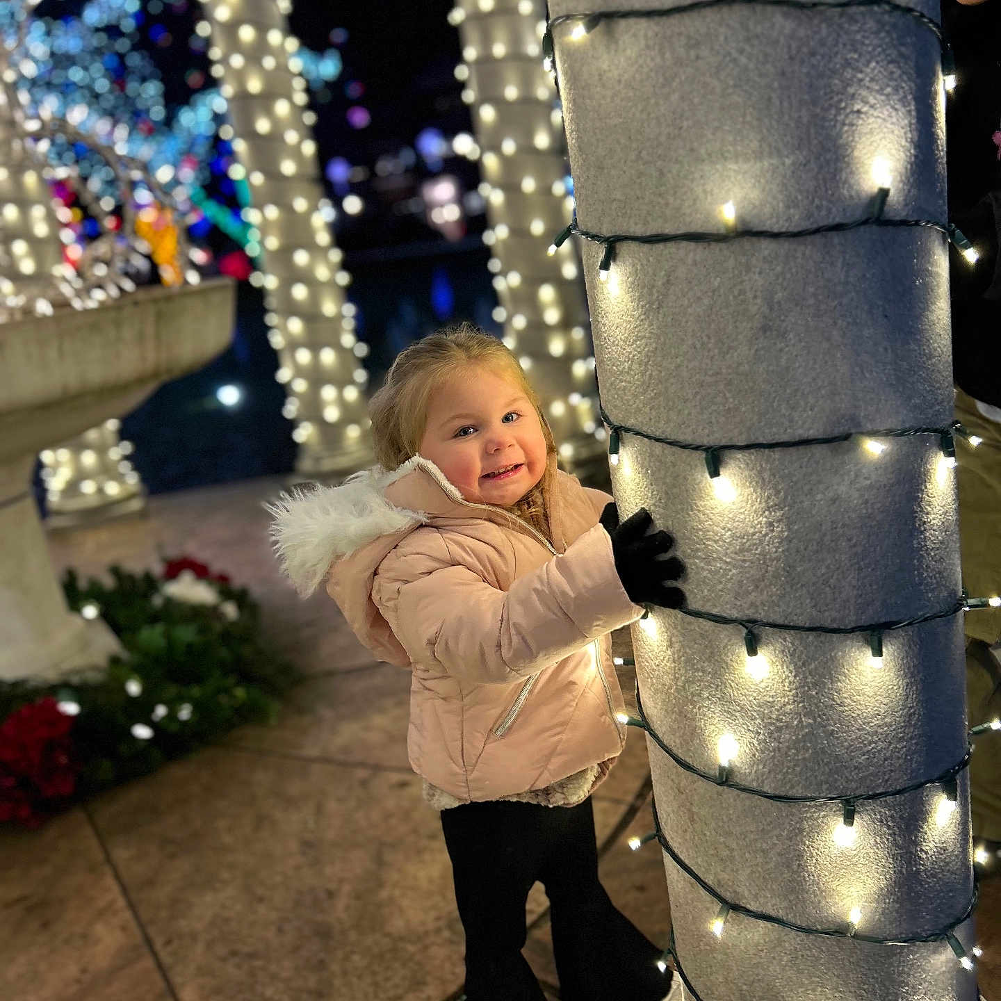 Addisyn is registered to the contest to win money with this photo: child, city, clothing, coat, face, female, footwear, girl, glove, head, jacket, lighting, outdoors, pants, person, photography, portrait, road, shoe, urban