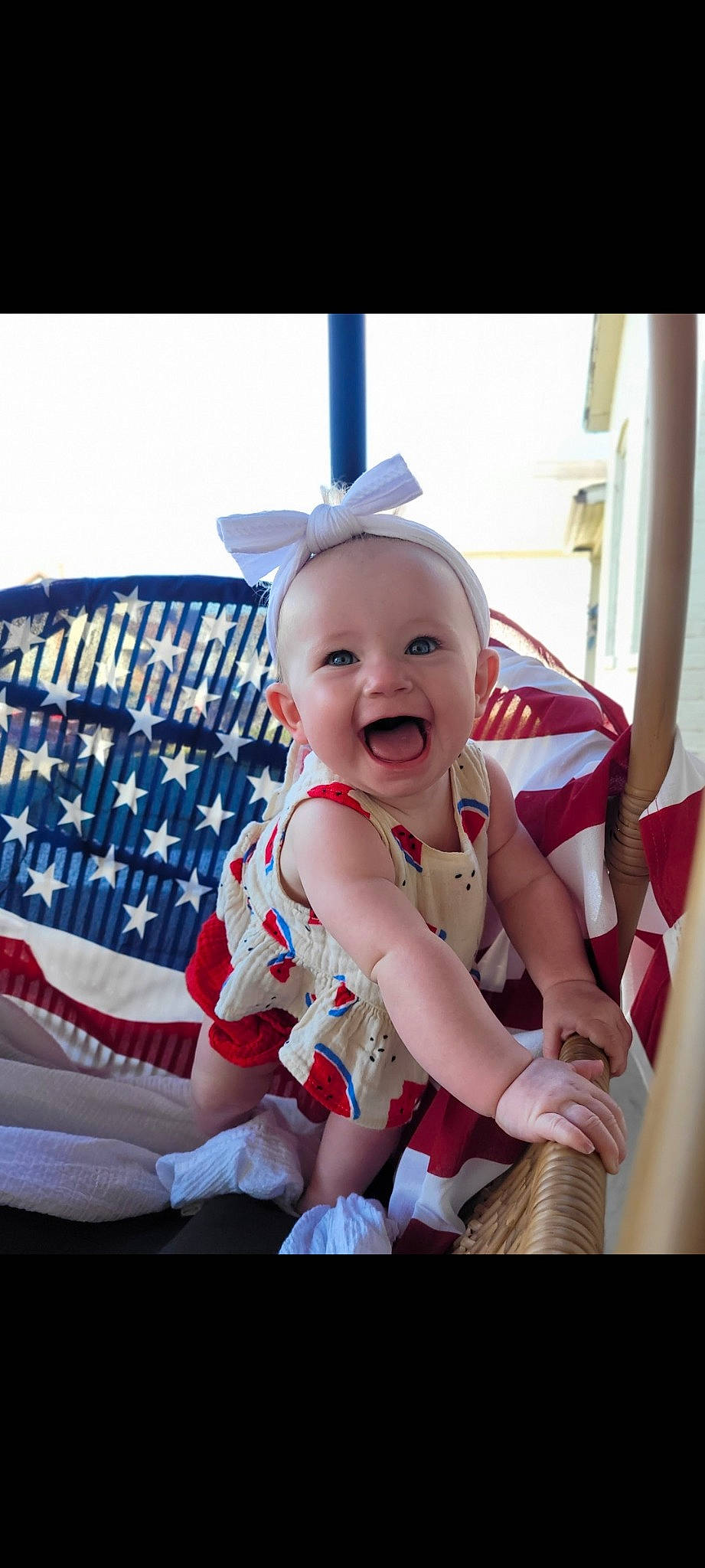 Josephine joined the competition — help win amazing prizes! baby, baby_laughing, baby_products, baby_toddler_clothing, child, costume, couch, event, fictional_character, fun, happy, hat, magenta, person, red, room, sitting, skin, smile, textile