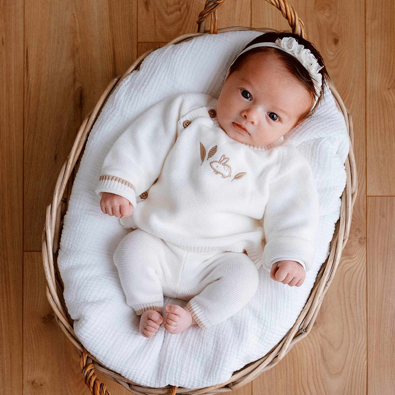 Joana participe au concours pour gagner de l'argent avec cette photo : baby, basket, bed, blanket, cradle, crib, face, furniture, hardwood, head, infantbed, newborn, person, photography, portrait, wood