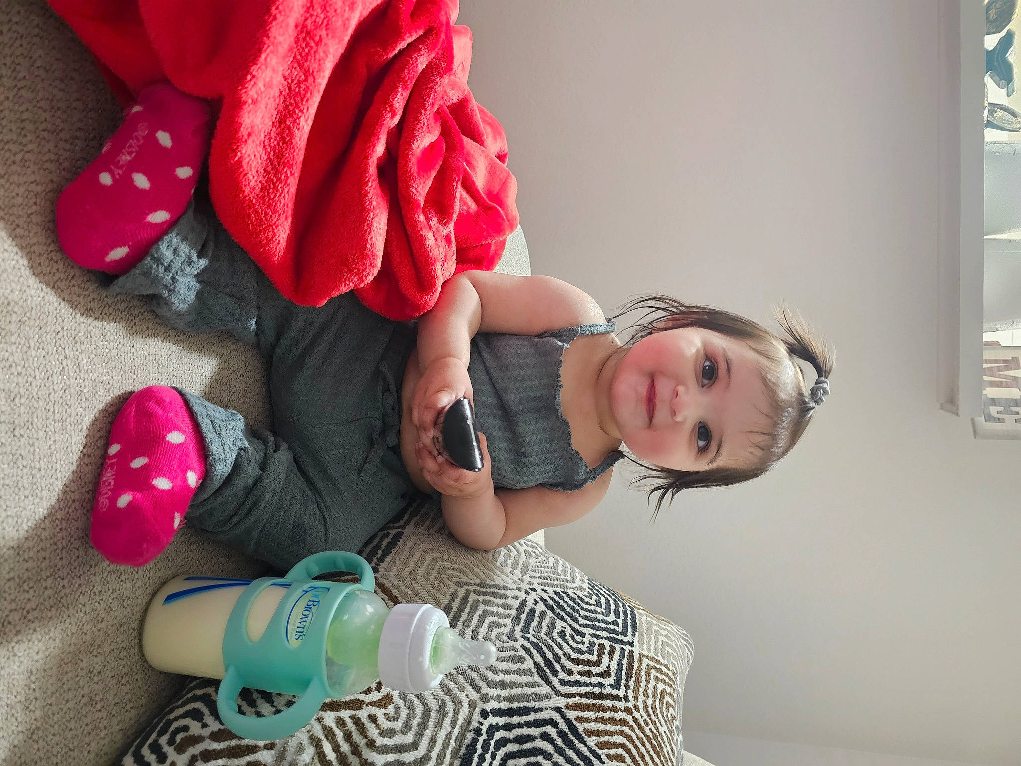 Mahnoor is registered to the contest to win money with this photo: baby, baby_toddler_clothing, comfort, dress, finger, foot, happy, hat, human_leg, joint, joy, knee, leg, magenta, nail, person, petal, pink, skin, sock