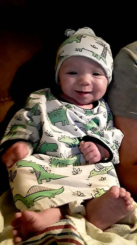 Harlem is registered to the contest to win money with this photo: baby, cheek, child, headwear, joy, person, smile, toddler