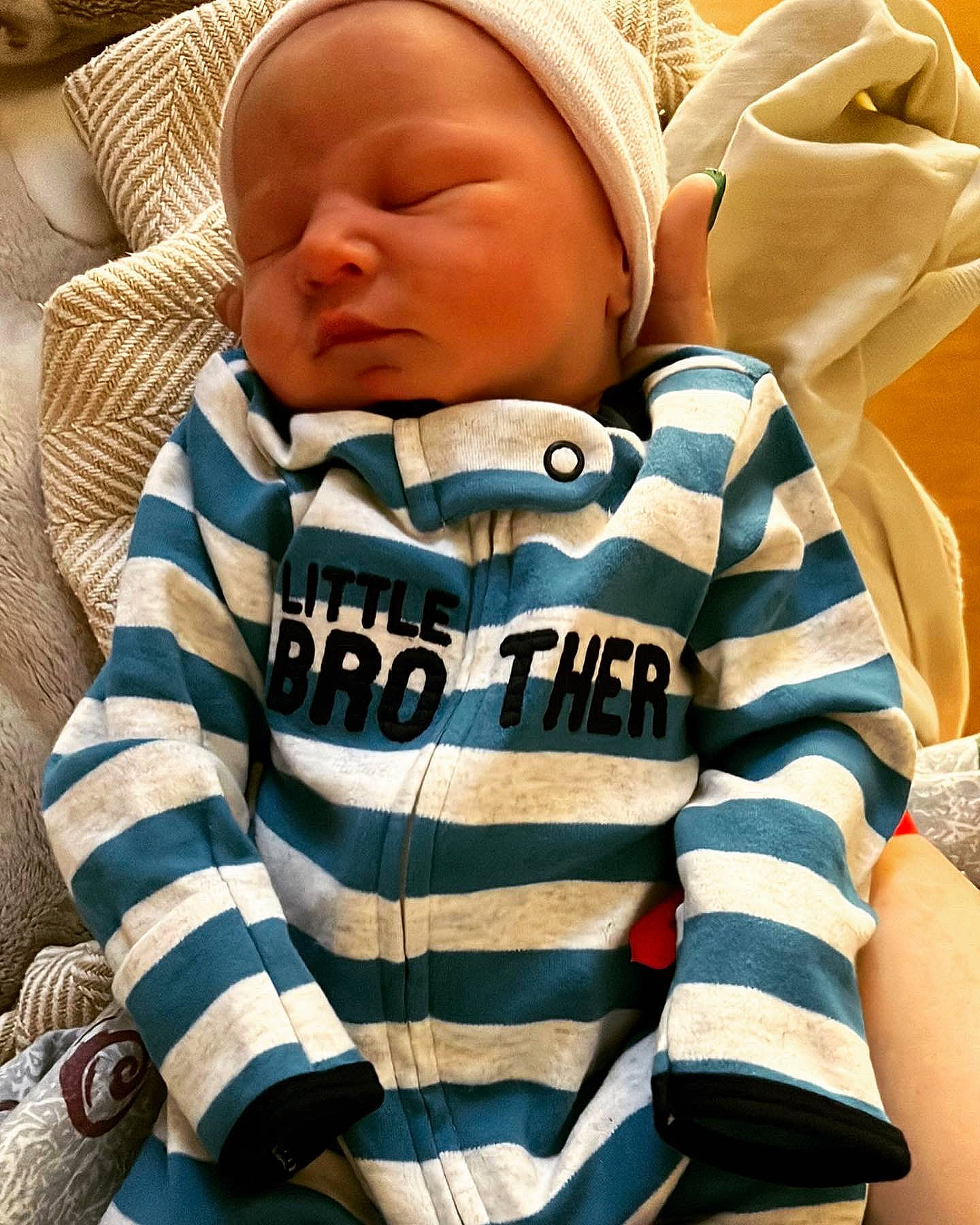 Paxton is registered to the contest to win money with this photo: baby, baby_sleeping, baby_toddler_clothing, beauty, cheek, collar, comfort, cool, facial_expression, happy, human, linens, organ, person, photograph, skin, sleeve, t_shirt, textile, toddler