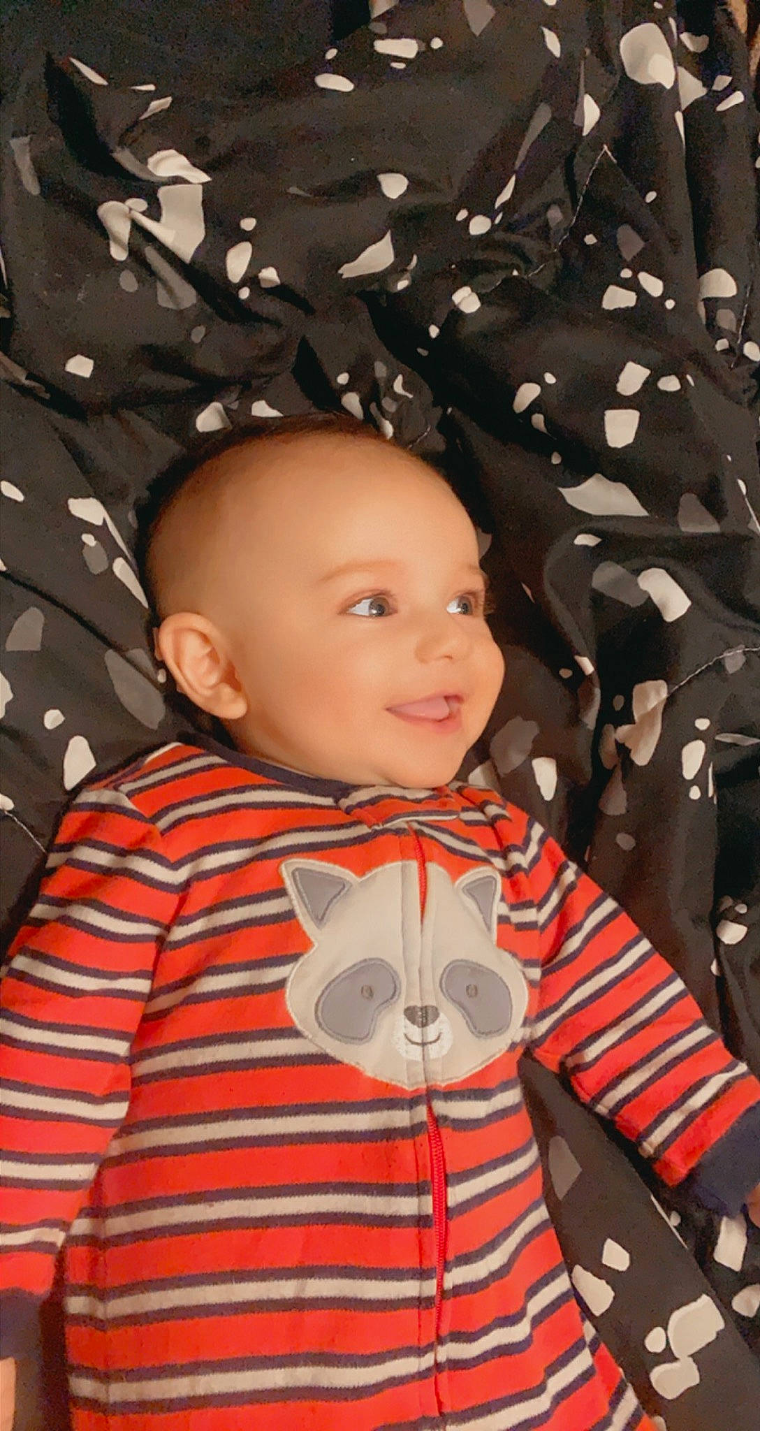 Brent is registered to the contest to win money with this photo: baby, cheek, child, design, head, pattern, person, red, toddler