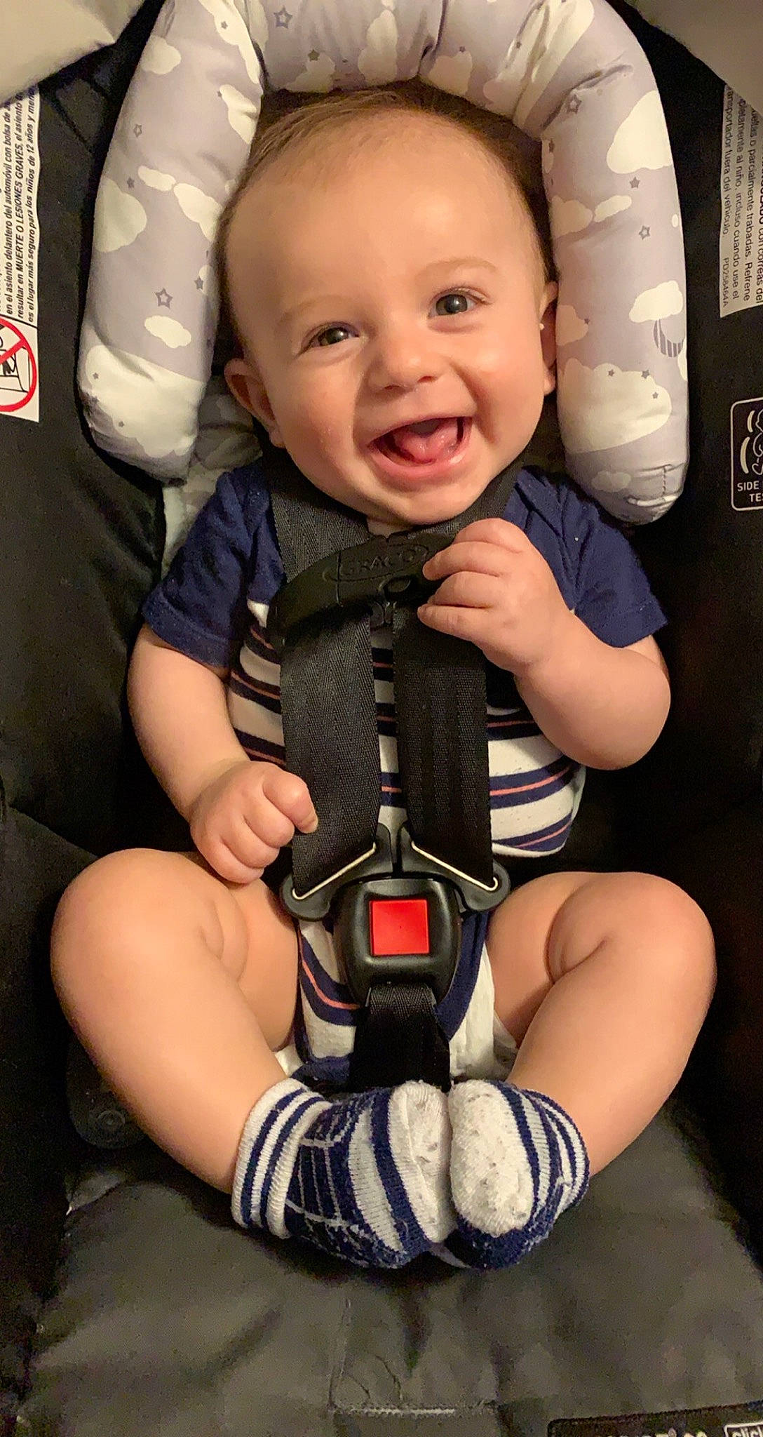 Brent joined the competition — help win amazing prizes! baby_in_car_seat, baby_products, car_seat, child, person, product, seat_belt, toddler