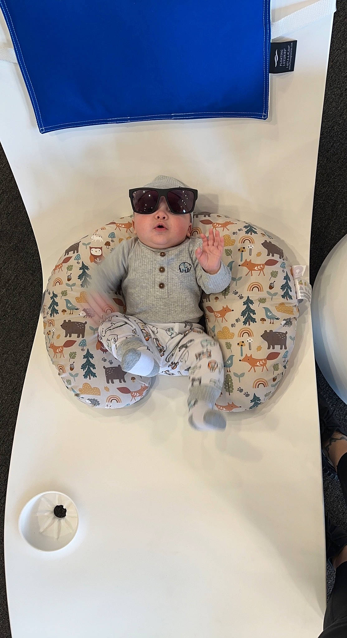 Wyatt joined the competition — help win amazing prizes! baby_toddler_clothing, camouflage, chair, comfort, eyewear, goggles, hat, headwear, military_camouflage, military_person, military_uniform, pattern, person, personal_protective_equipment, room, sitting, sleeve, soldier, sunglasses, t_shirt