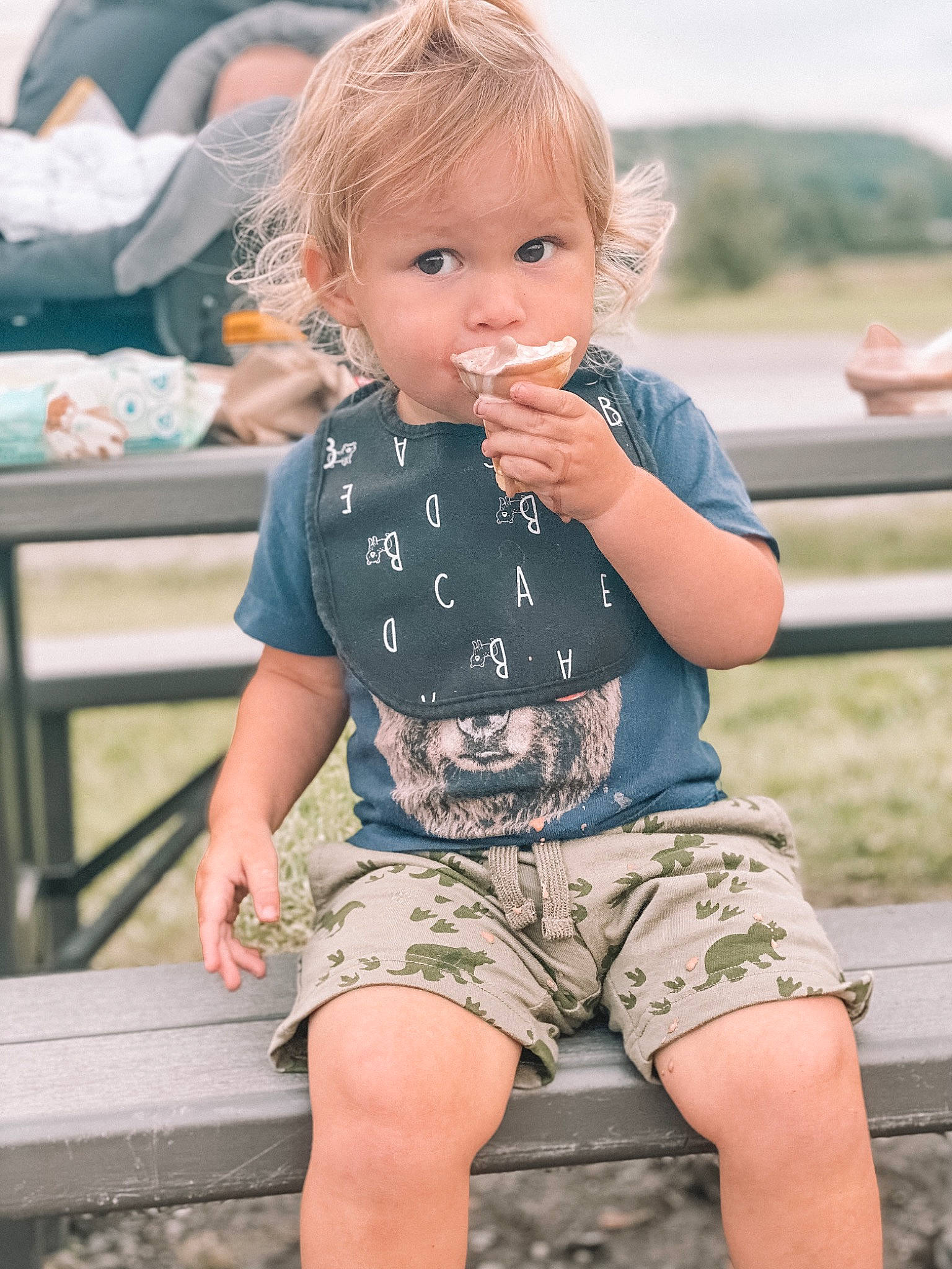 Landon is registered to the contest to win money with this photo: baby, baby_toddler_clothing, blond, child, chin, fun, grass, hairstyle, happy, human_leg, joint, leisure, person, shorts, shoulder, sitting, skin, sleeve, standing, thigh