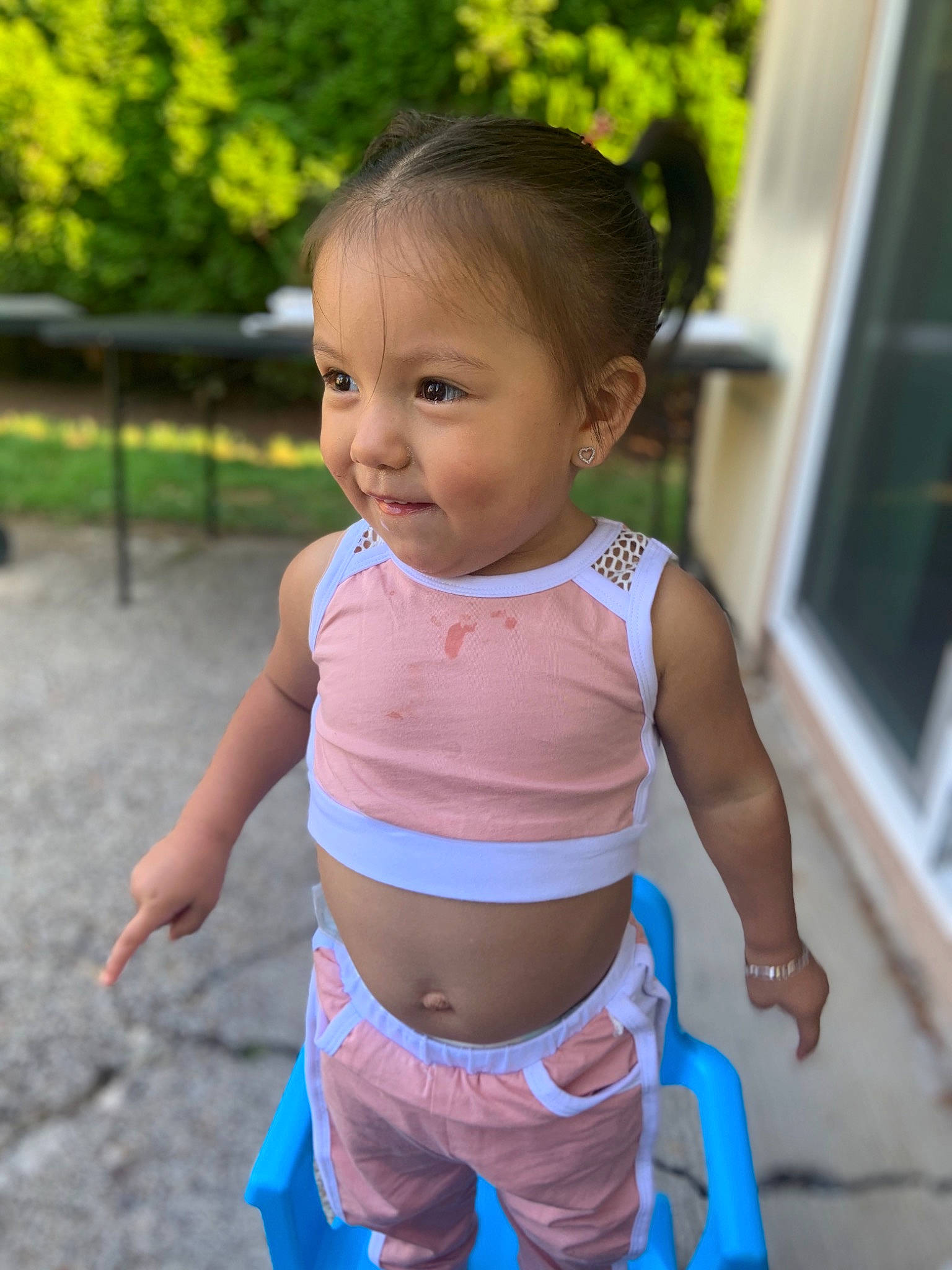 Jaylin joined the competition — help win amazing prizes! abdomen, baby, baby_products, baby_toddler_clothing, beauty, child, person, product, skin, smile, summer, t_shirt, toddler, trunk, vacation