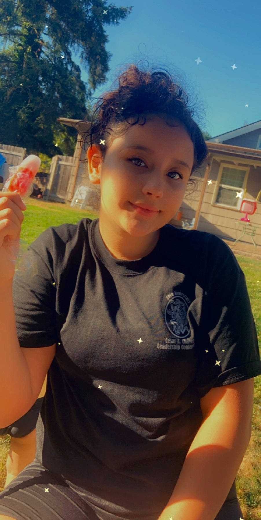 Jasmin joined the competition — help win amazing prizes! black_hair, chest, cool, fun, leisure, neck, person, photography, selfie, smile, t_shirt, trunk