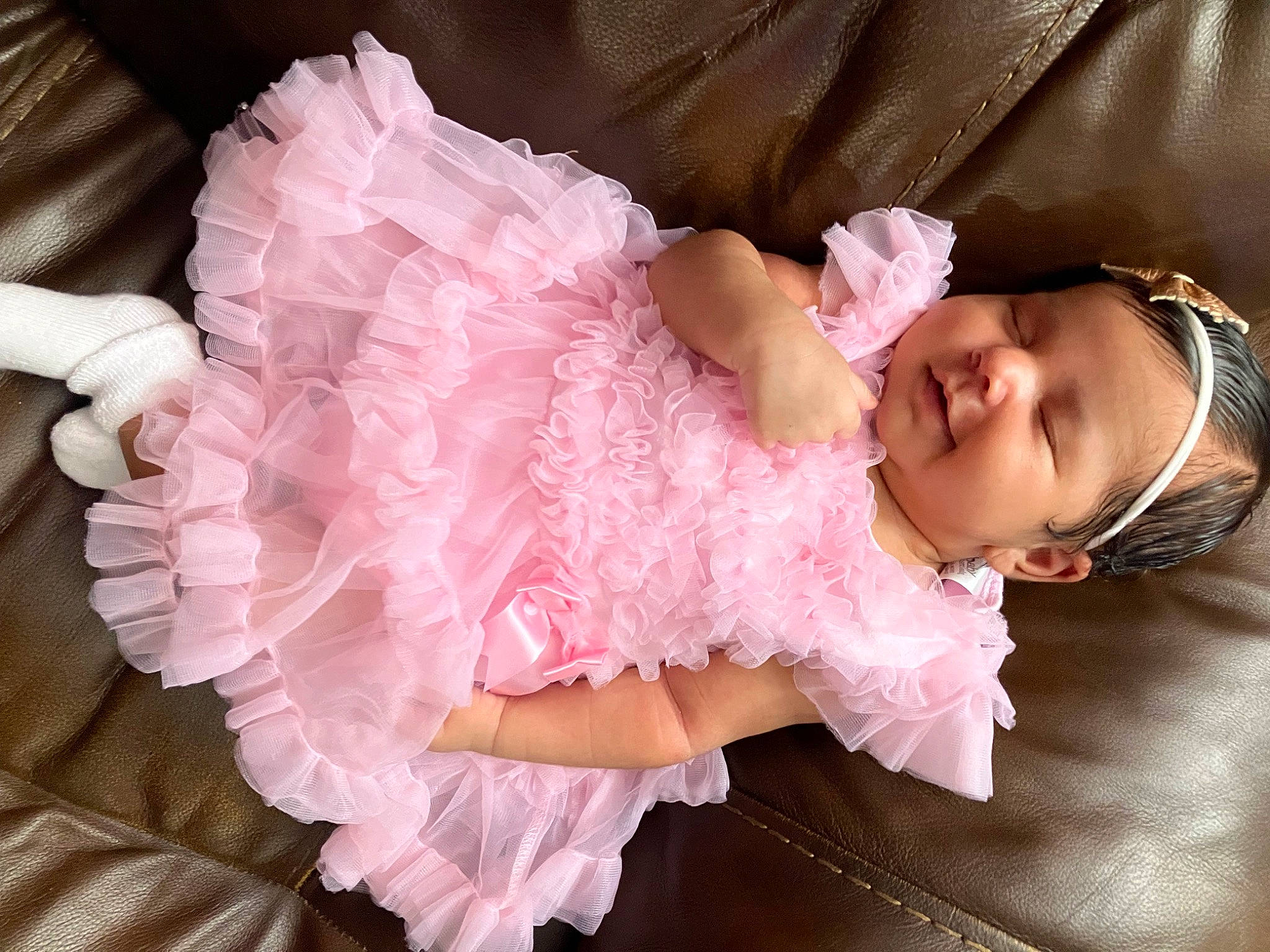 Faylyn joined the competition — help win amazing prizes! baby, baby_products, baby_toddler_clothing, child, dress, embellishment, event, eyelash, fashion_accessory, hair_accessory, hand, happy, headgear, headpiece, magenta, person, pink, ruffle, sleeve, smile