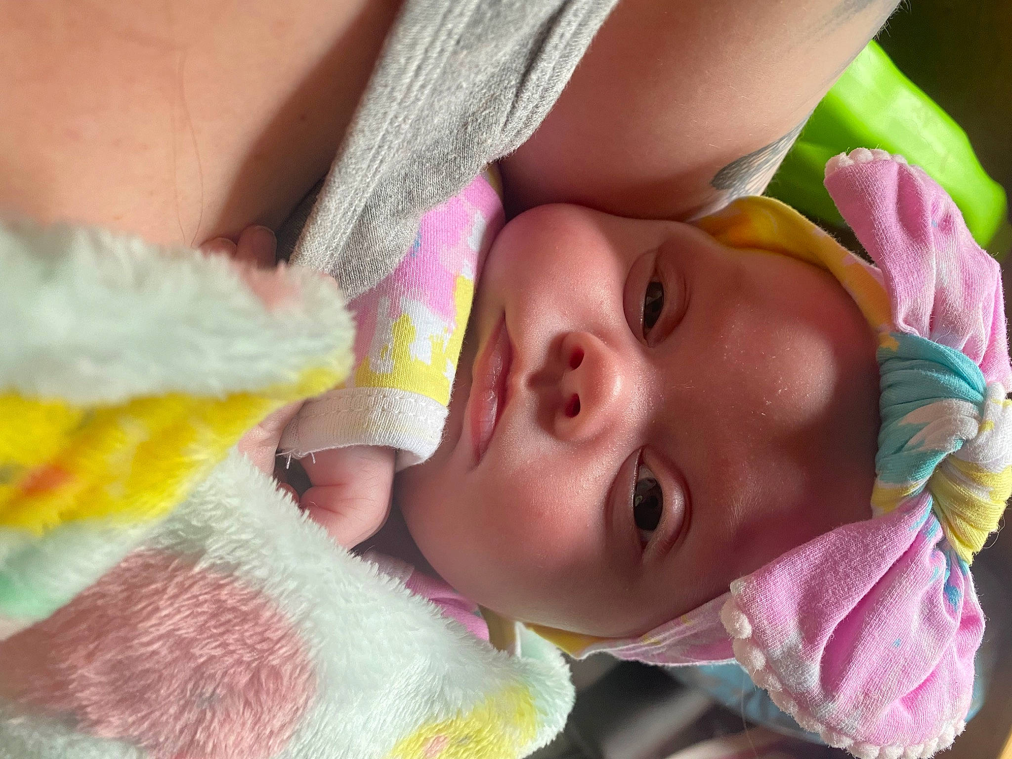 Saylor is registered to the contest to win money with this photo: baby_toddler_clothing, cheek, chin, ear, eye, eyebrow, eyelash, happy, headgear, headwear, human_body, iris, lip, mouth, nose, person, photograph, pink, skin, textile