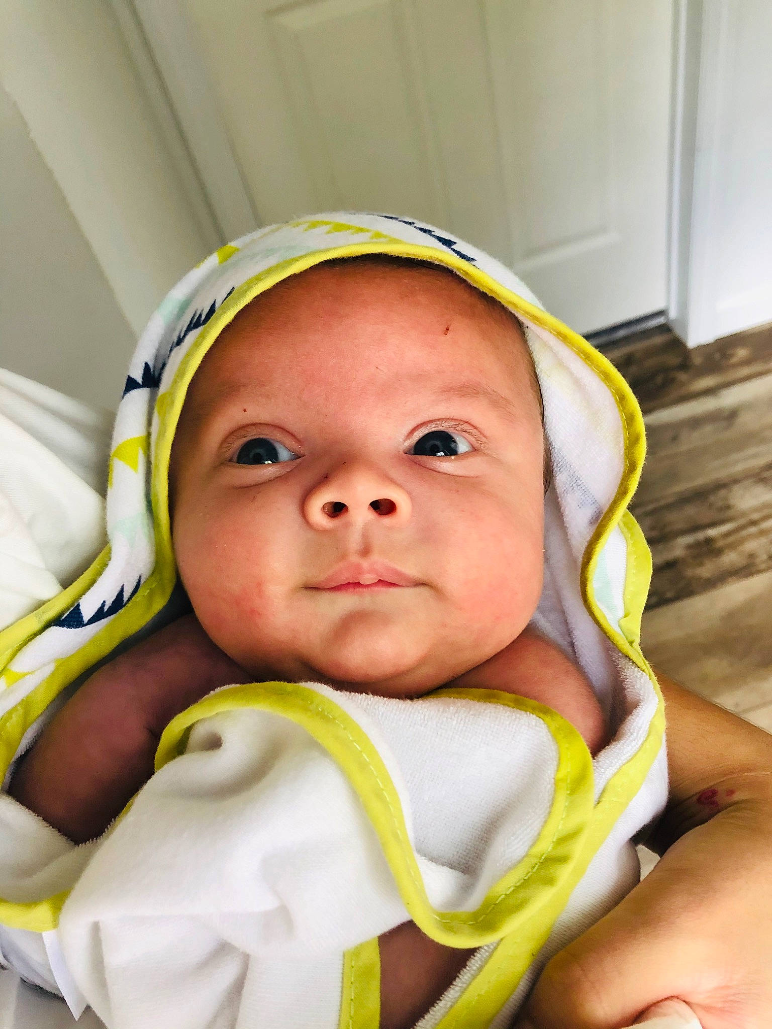 Makai is registered to the contest to win money with this photo: baby, baby_products, baby_toddler_clothing, cheek, child, comfort, person, toddler, yellow