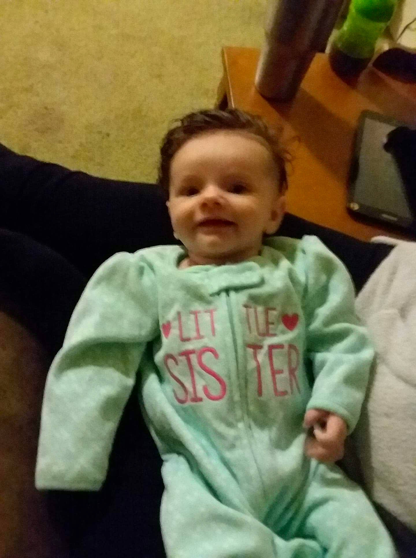 Myka joined the competition — help win amazing prizes! arm, baby, cheek, child, cool, ear, face, facial_expression, forehead, head, people, person, play, sitting, sleeve, smile, t_shirt, toddler