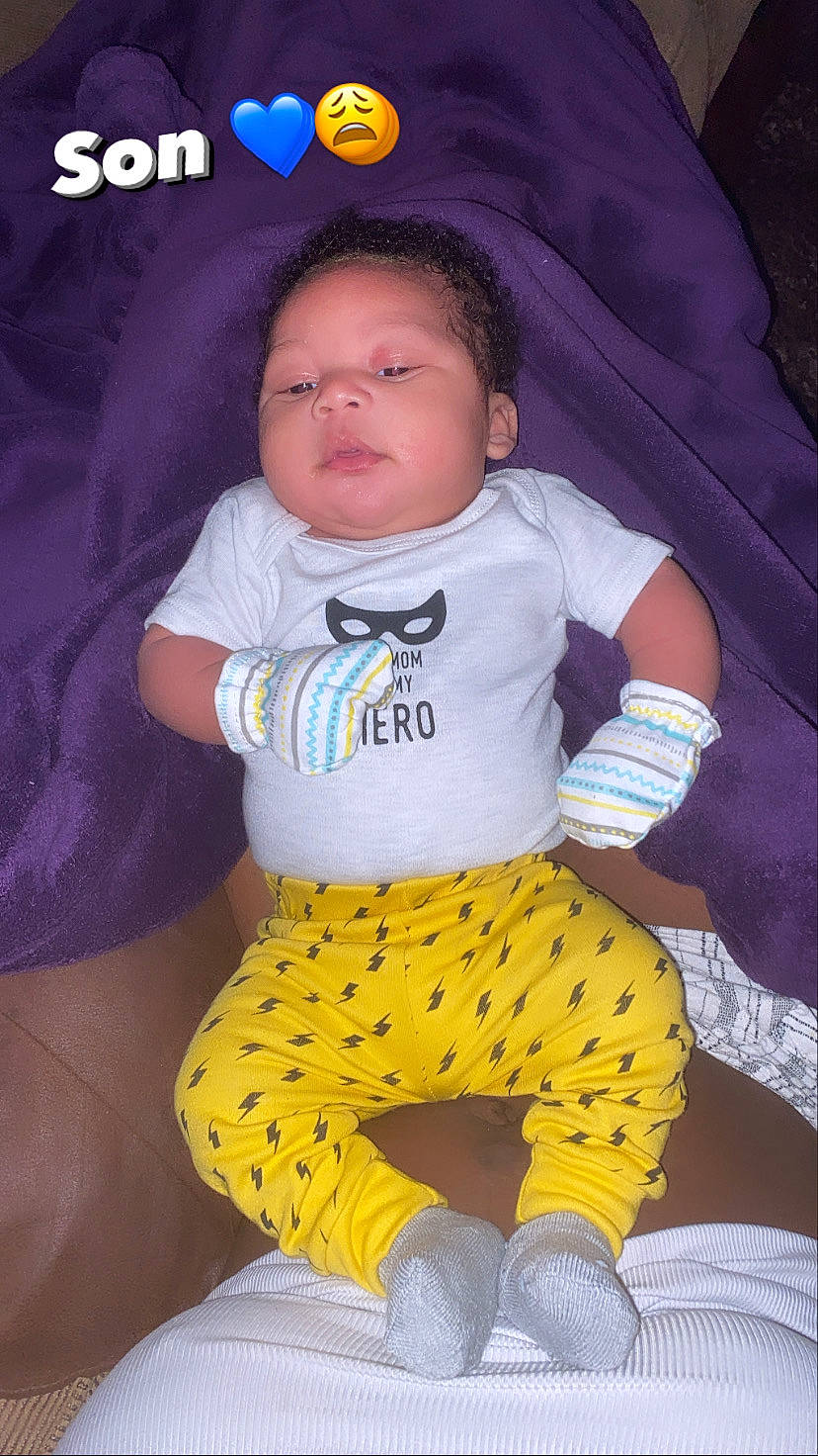 Tristian Moore joined the competition — help win amazing prizes! baby, baby_products, baby_safety, baby_toddler_clothing, cheek, child, comfort, doll, electric_blue, linens, pattern, person, pink, sitting, skin, sleeve, stuffed_toy, t_shirt, textile, toddler