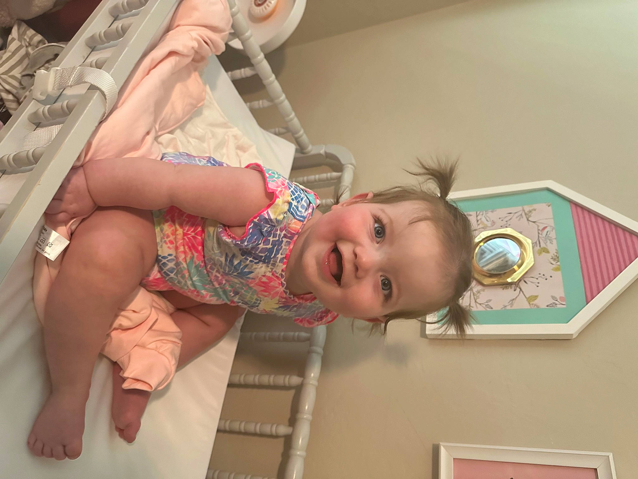Vivian joined the competition — help win amazing prizes! abdomen, baby, baby_products, baby_toddler_clothing, cheek, chest, child, facial_expression, foot, fun, happy, human_body, human_leg, joy, mouth, person, room, skin, smile, thigh