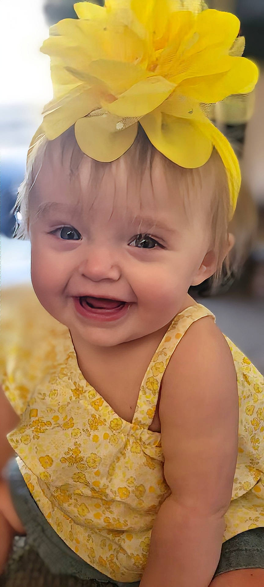 Averee joined the competition — help win amazing prizes! accessories, baby, babylaughing, bodypart, clothing, dress, face, flower, flowerarrangement, happy, hat, head, headband, laughing, person, petal, photography, plant, portrait, smile