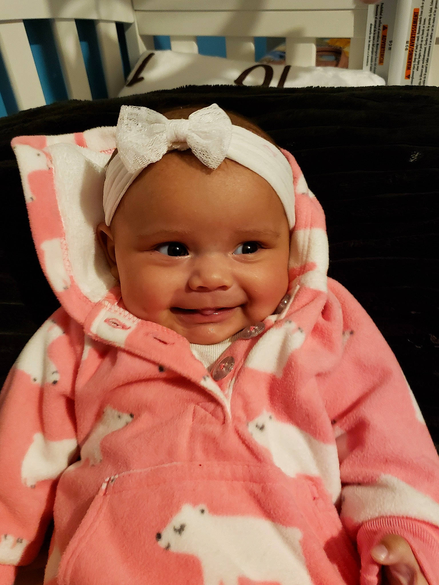 Grae joined the competition — help win amazing prizes! baby, cheek, child, eye, face, head, joy, lip, outerwear, person, pink, skin, smile, toddler