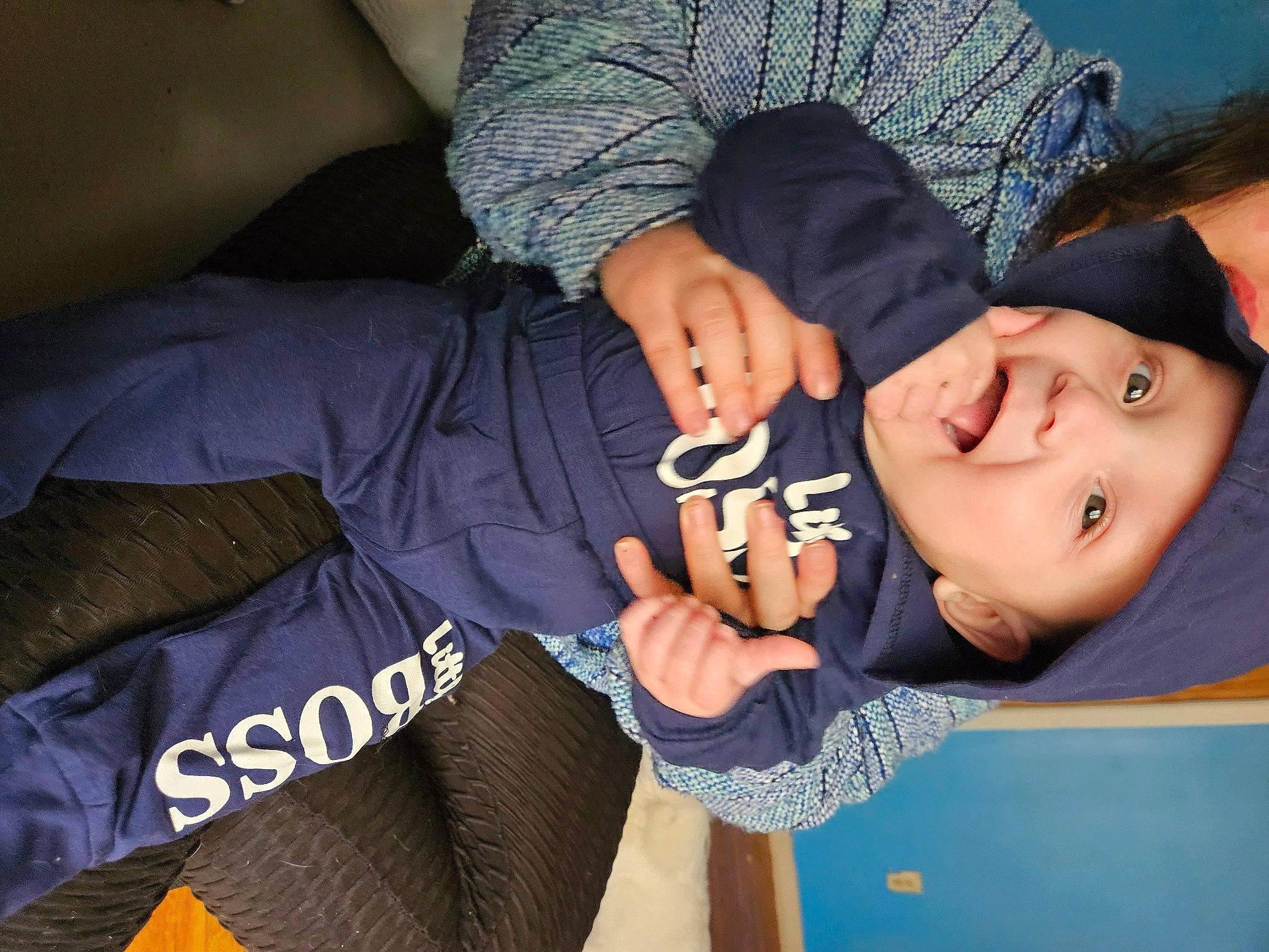 Kylar joined the competition — help win amazing prizes! arm, black_hair, cheek, comfort, elbow, electric_blue, finger, fun, gesture, happy, hat, headwear, human_body, mouth, nail, person, sleeve, smile, thumb, toddler