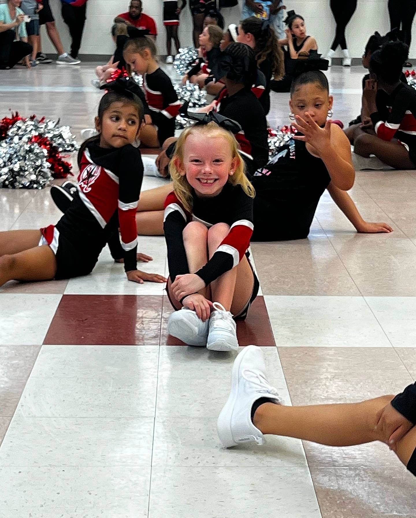 Kayleigh joined the competition — help win amazing prizes! championship, cheerleading, cheerleading_uniform, competition_event, dance, entertainment, event, fun, human_leg, performing_arts, person, player, smile, sports, sports_uniform, sportswear, team, team_sport, thigh, tournament
