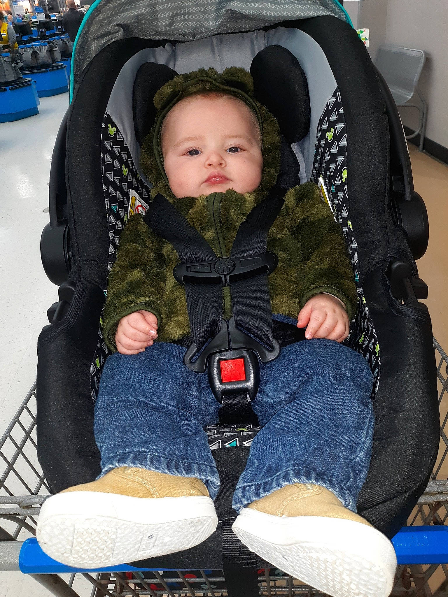 Clay is registered to the contest to win money with this photo: baby, baby_carriage, baby_products, baby_safety, baby_toddler_clothing, child, comfort, lap, person, product, sitting, sock, toddler