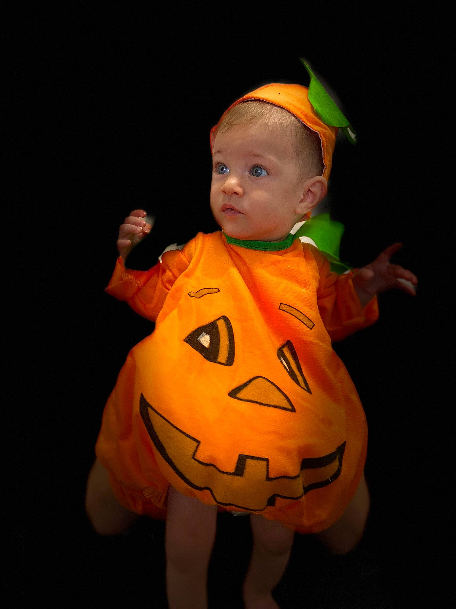 Kaÿron a rejoint le concours — aidez-le/la à gagner de superbes lots ! animation, art, baby, baby_toddler_clothing, calabaza, costume, cucurbita, gourd, jack_o_lantern, orange, person, personal_protective_equipment, plant, pumpkin, squash, stuffed_toy, surprise, toddler, tree, trick_or_treat