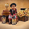 Nasya Ellie is registered to the contest to win money with this photo: child, toddler, portrait, smiling, beret, plaid_outfit, vintage, travel, globe, suitcases, trunks, lantern, flowers, indoor, studio, fashion, seated, colorful, decor, photography