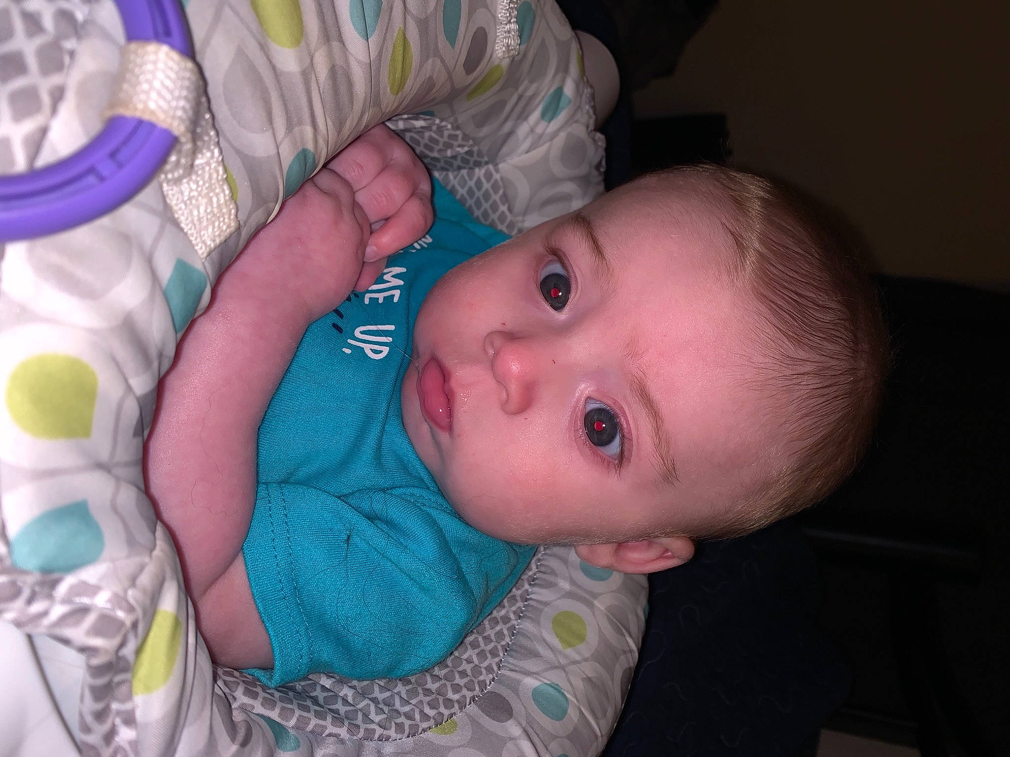 Luis is registered to the contest to win money with this photo: baby, baby_products, baby_toddler_clothing, cheek, child, close_up, eye, eyebrow, eyelash, face, fun, human_body, iris, lip, mouth, nose, person, sitting, skin, smile