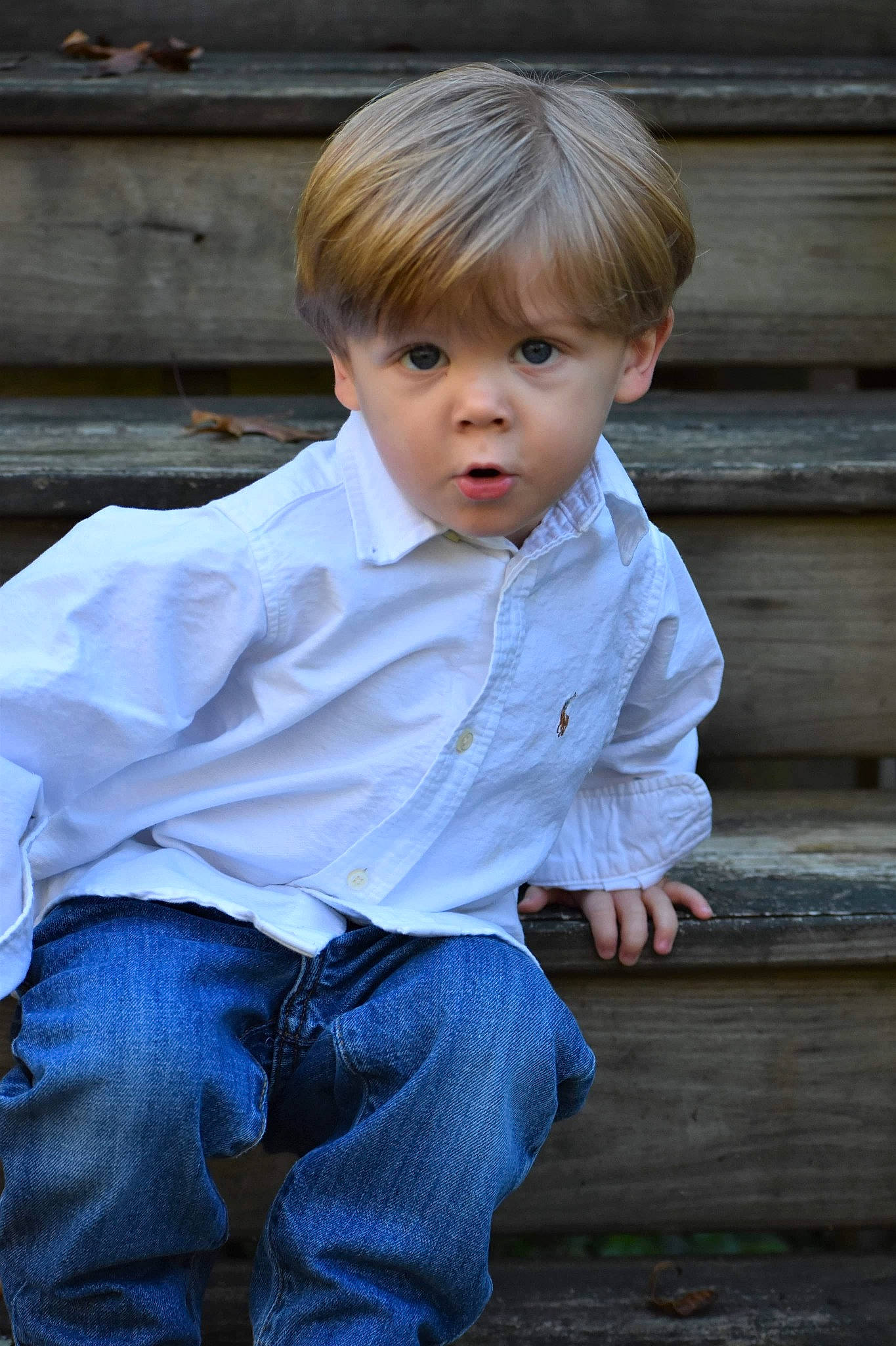 Skylar joined the competition — help win amazing prizes! blond, bowl_cut, cheek, child, child_model, denim, eye, hair, hairstyle, jeans, person, photography, portrait, sitting, sleeve, standing, toddler