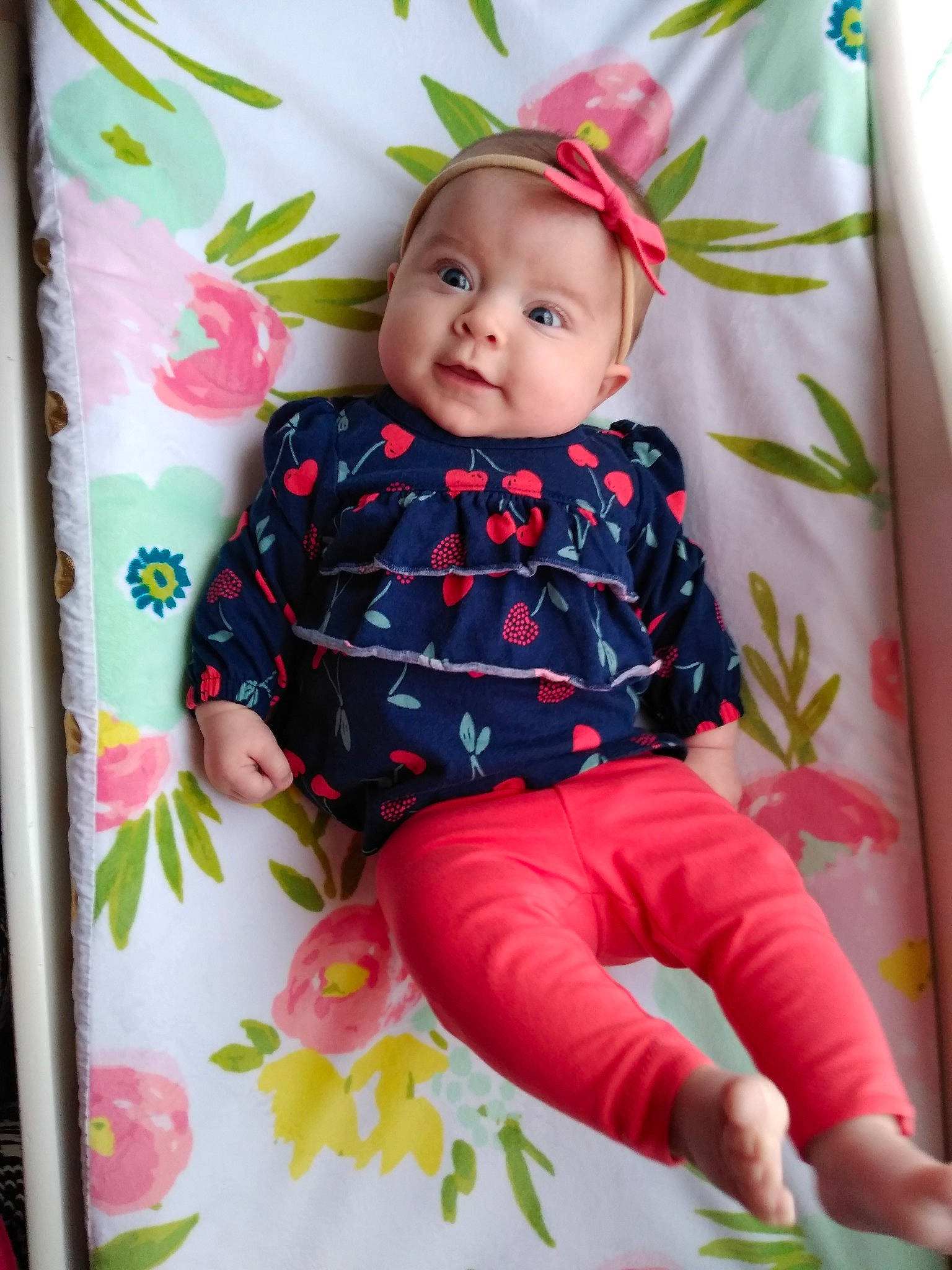 Reyna joined the competition — help win amazing prizes! baby, baby_products, baby_toddler_clothing, child, nap_mat, pattern, person, pink, product, sleeve, toddler