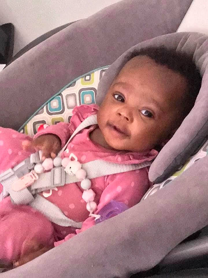 Layah joined the competition — help win amazing prizes! baby, baby_toddler_clothing, cheek, chin, comfort, eye, eyebrow, face, finger, happy, head, iris, lip, mouth, nose, person, pink, product, skin, smile