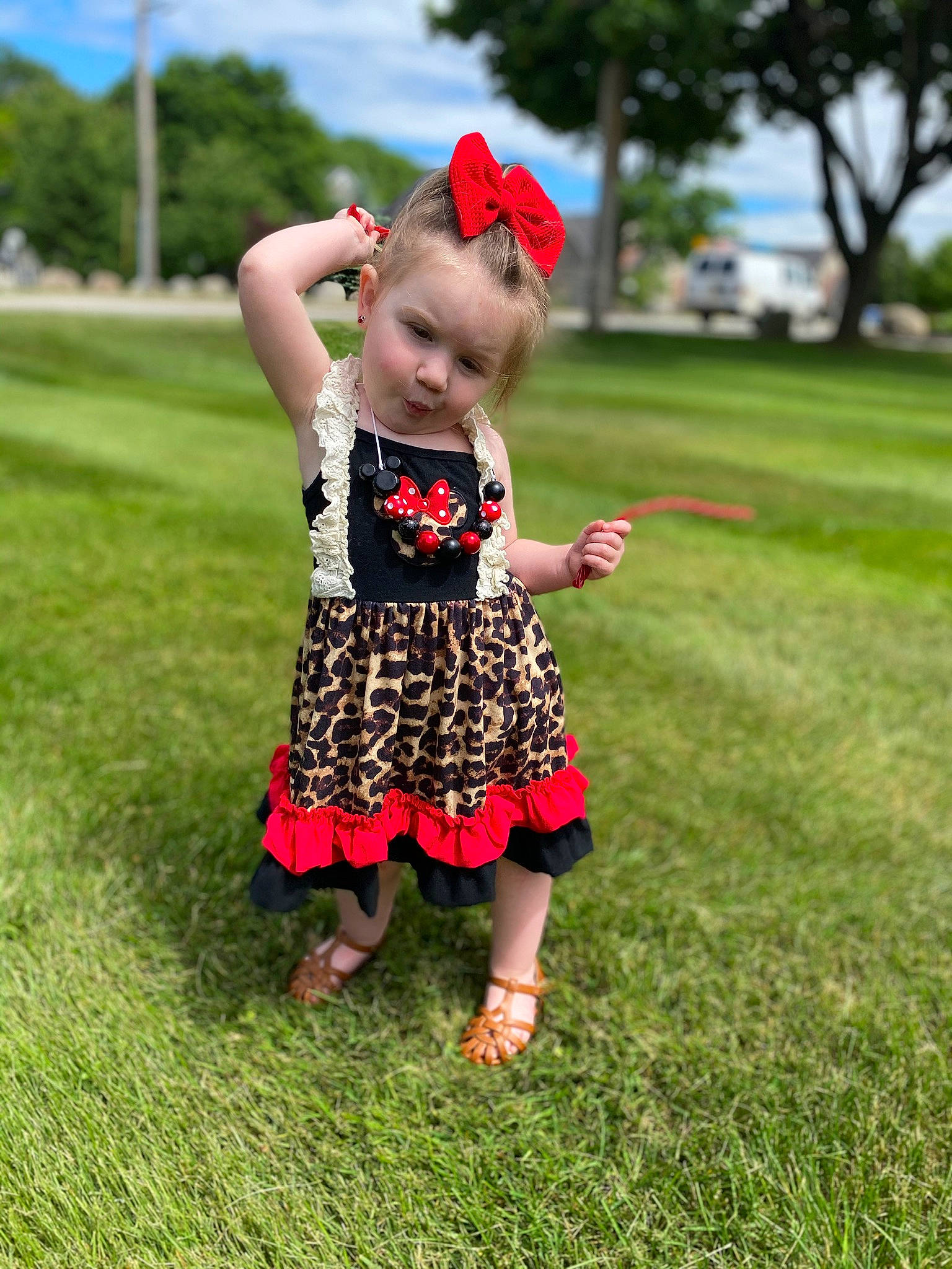 Kenzleigh is registered to the contest to win money with this photo: child, clothing, dress, grass, grass_family, headgear, lawn, meadow, pattern, person, pink, plant, summer, toddler