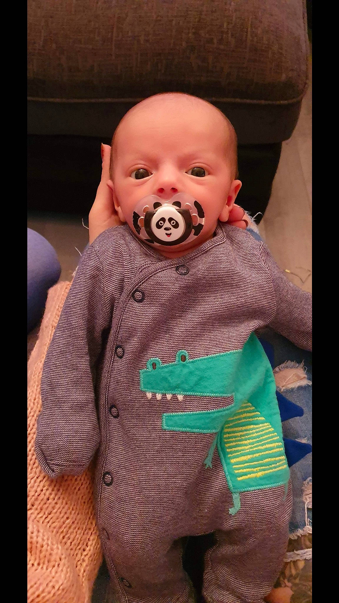 Jamal is registered to the contest to win money with this photo: baby, cheek, child, face, facial_expression, head, laugh, mouth, nose, outerwear, person, smile, sweater, toddler