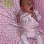 Willow joined the competition — help win amazing prizes! baby, infant, one_month, pink_blanket, cute_outfit, bunny_prints, brown_socks, lying_down, looking_up, wooden_sign, soft_texture, newborn, child, portrait, indoors, sleepwear, baby_clothes, baby_boy_or_girl, adorable, small_hands