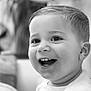 Elliot joined the competition — help win amazing prizes! child, toddler, smiling, face, portrait, black_and_white, happy, cute, hair, teeth, indoors, closeup, person, young, baby, expression, skin, childhood, joy, head