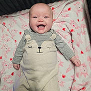 Prudence joined the competition — help win amazing prizes! baby, infant, smiling, cute, onesie, blanket, pink, animal_theme, happy, lying_down, soft_texture, cozy, child, portrait, indoors, warm, small_hands, face, head, clothing