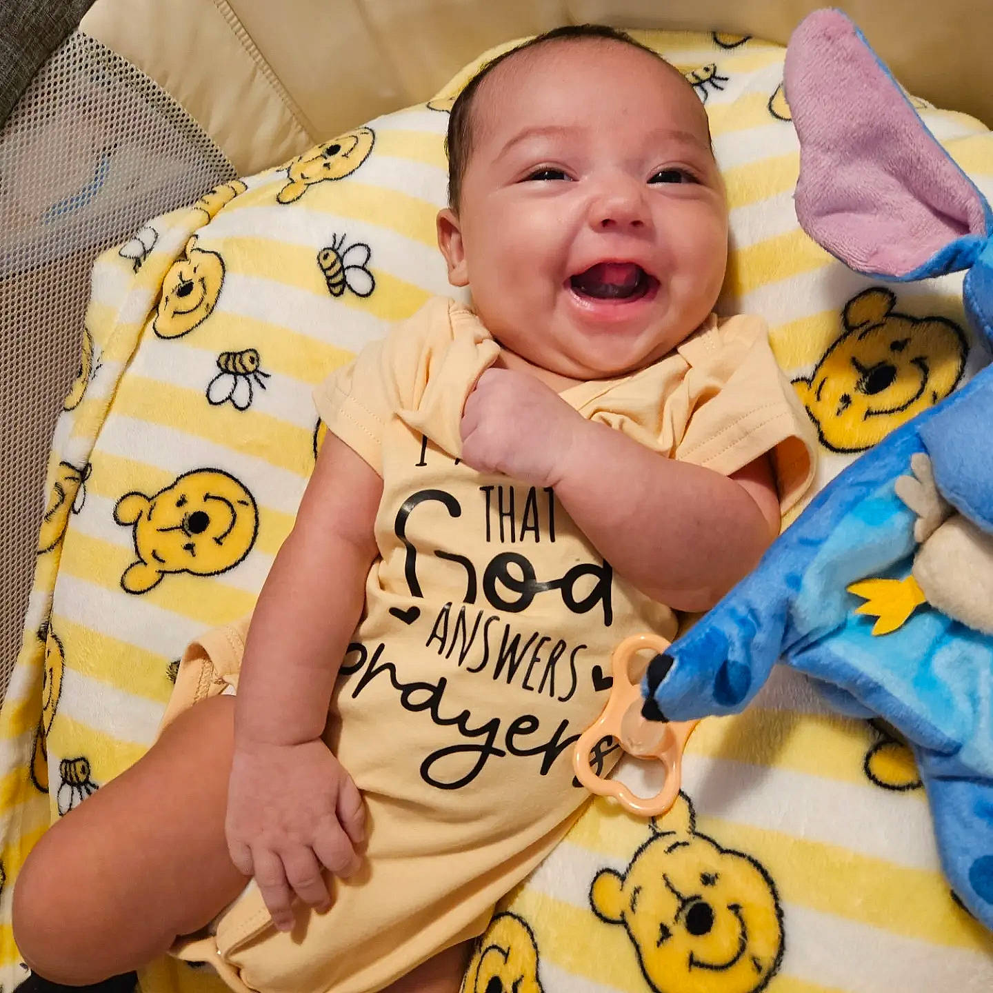 Azriel joined the competition — help win amazing prizes! arm, baby, baby_toddler_clothing, cheek, comfort, face, finger, hand, happy, mammal, mouth, orange, person, sleeve, smile, t_shirt, textile, toddler, vertebrate, white