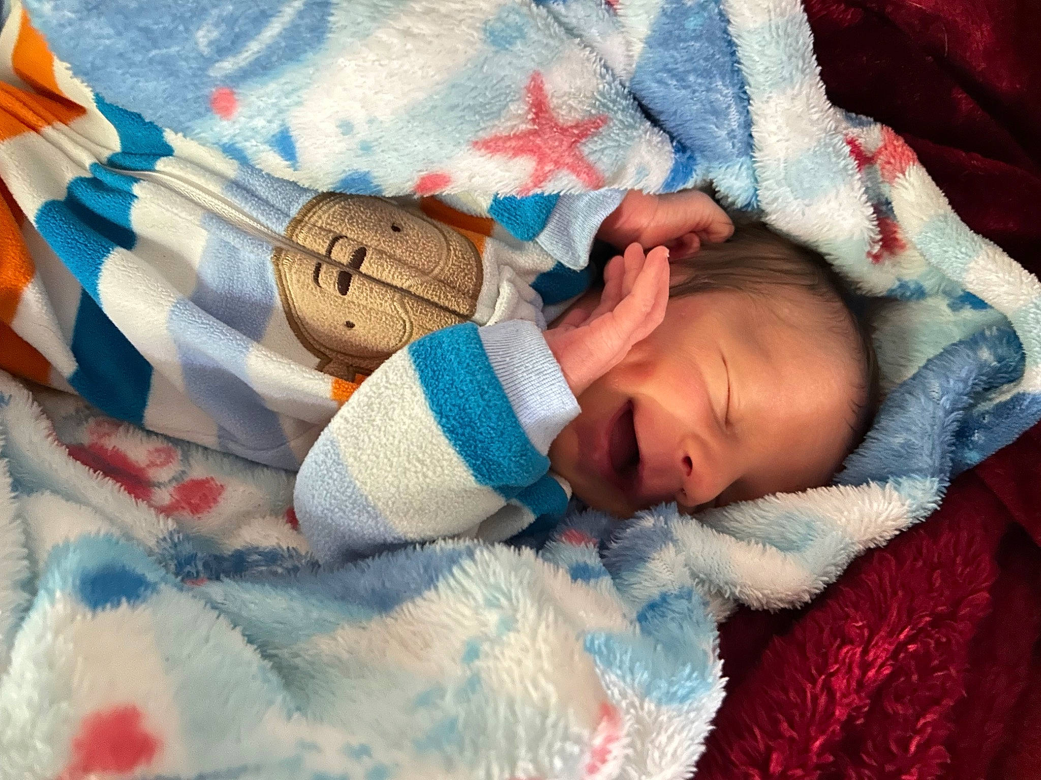 Brody joined the competition — help win amazing prizes! art, azure, baby, baby_products, baby_sleeping, baby_toddler_clothing, bedding, bedtime, child, comfort, happy, linens, mammal, nap, pattern, person, room, skin, textile, toddler