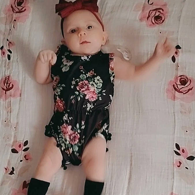 Tinsley joined the competition — help win amazing prizes! arm, baby_toddler_clothing, child, day_dress, doll, embellishment, eye, eyelash, hand, head, iris, lip, outerwear, pattern, person, pink, skin, sleeve, thigh, waist