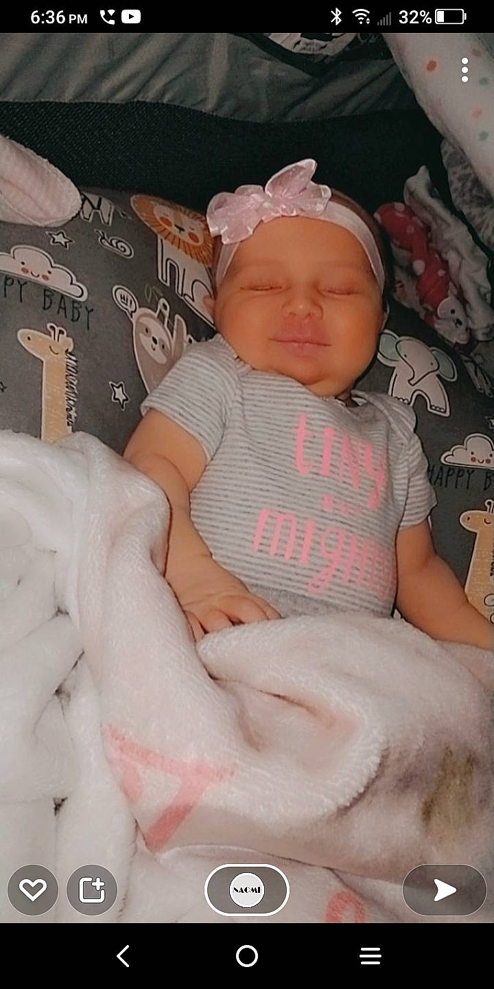 Tinsley joined the competition — help win amazing prizes! abdomen, arm, baby, baby_sleeping, baby_toddler_clothing, cheek, child, comfort, eye, finger, hand, headwear, linens, mouth, person, pink, skin, stomach, textile, thigh
