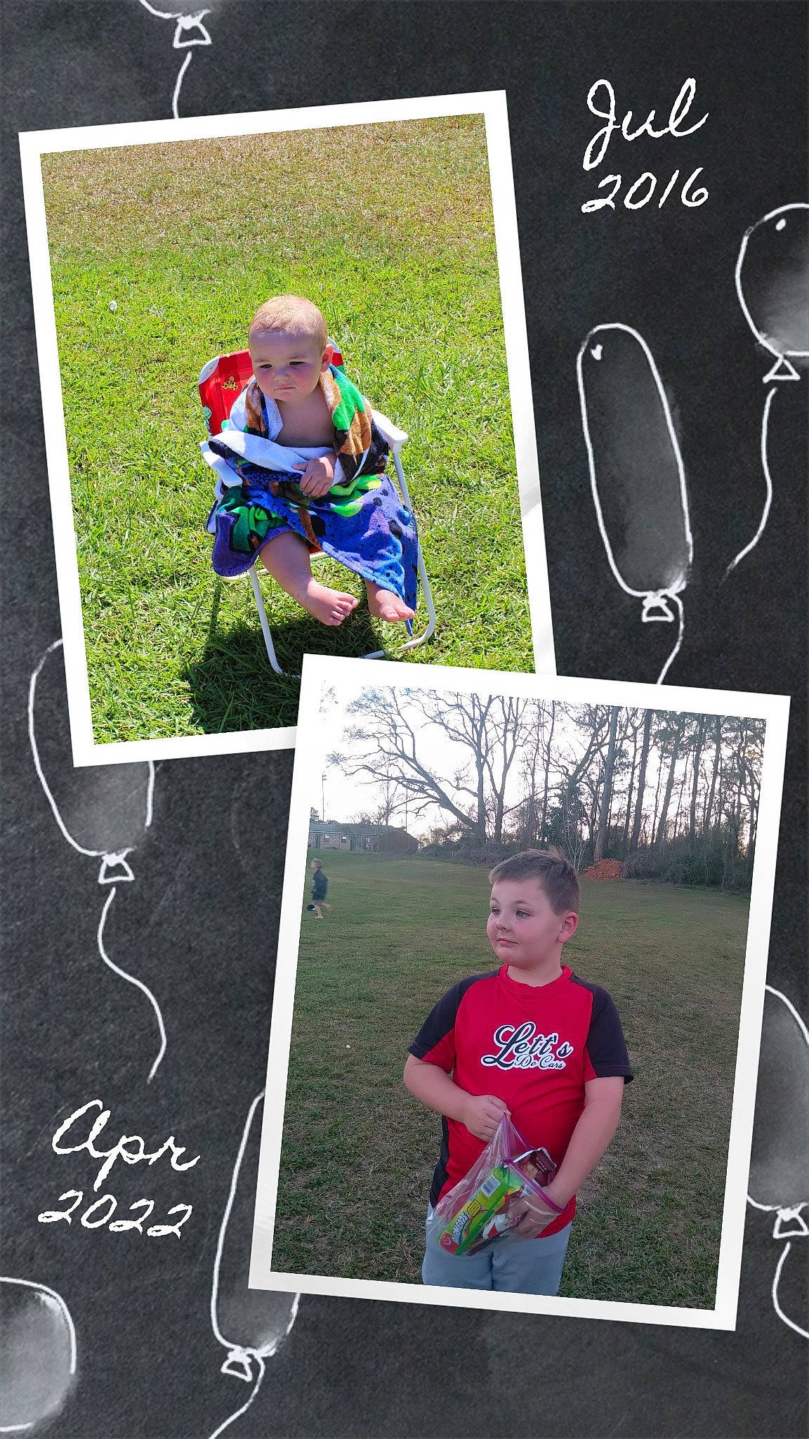 Corbin joined the competition — help win amazing prizes! black, child, design, facial_expression, font, grass, green, happy, line, mammal, person, photograph, plant, product, recreation, rectangle, sleeve, snapshot, t_shirt, toddler