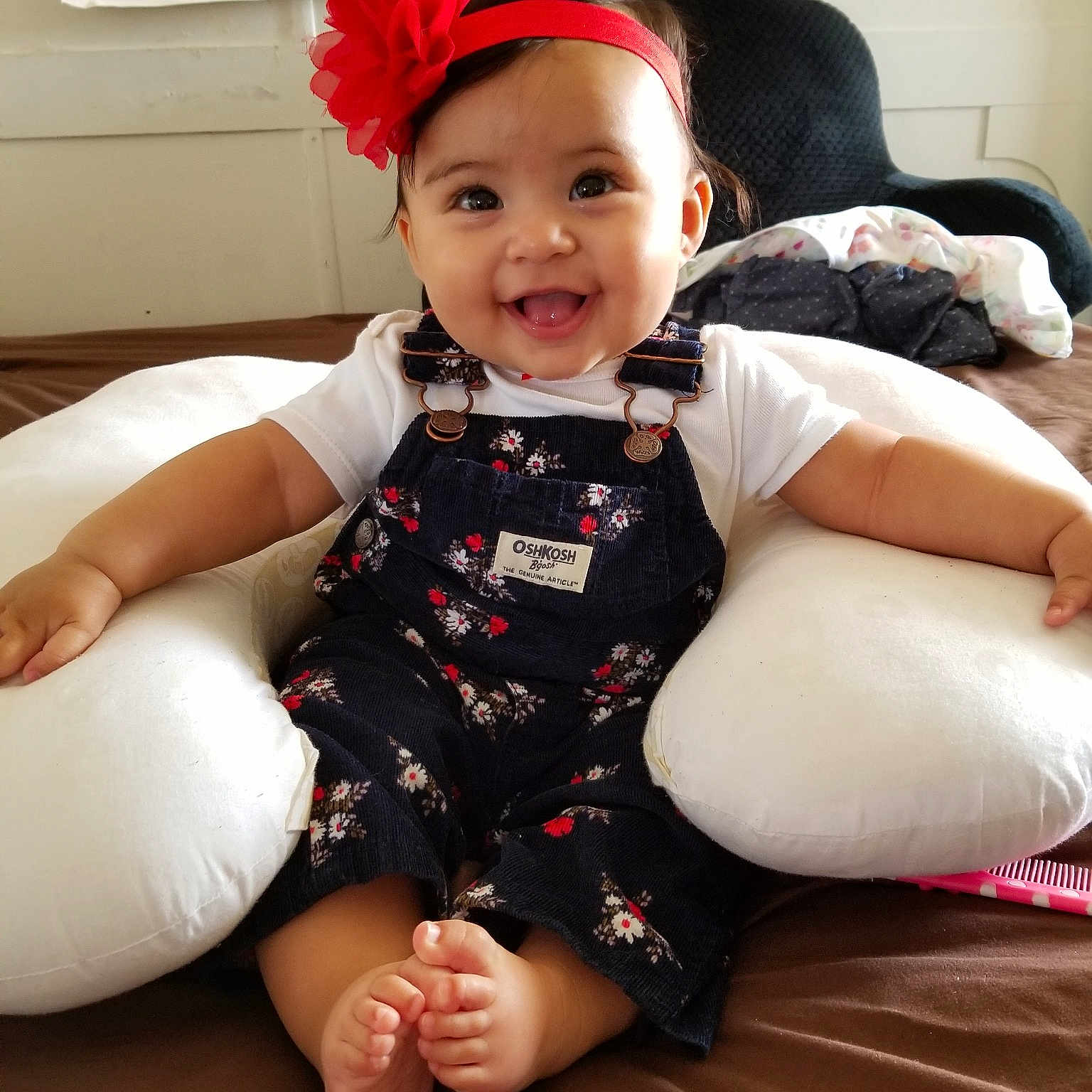 Alina joined the competition — help win amazing prizes! baby, baby_bloomers, baby_toddler_clothing, child, child_model, clothing, costume, dress, fashion_accessory, hair_accessory, happy, headband, headgear, headpiece, leg, person, sitting, sleeve, smile, toddler