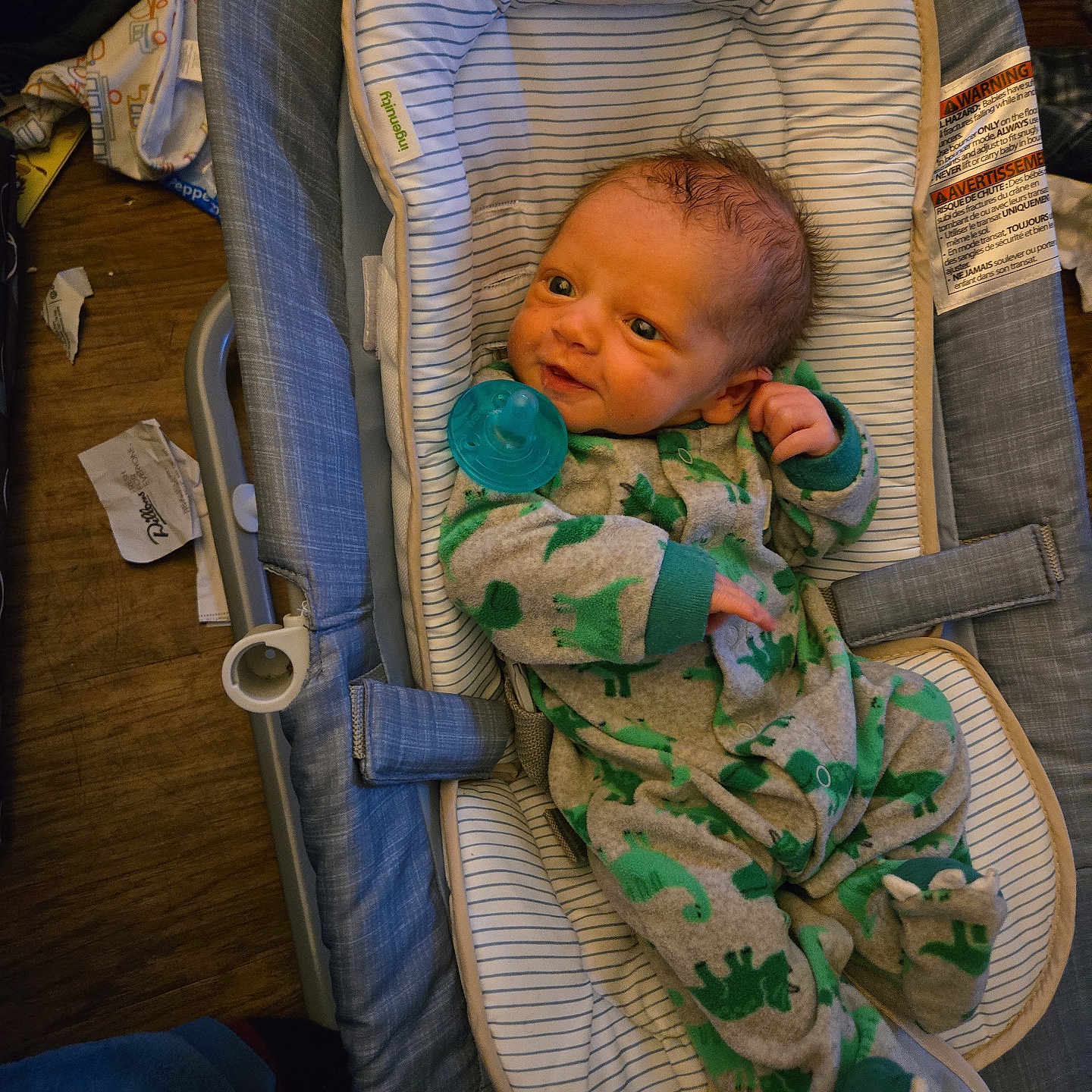 Theo is registered to the contest to win money with this photo: baby, bed, car, car_interior, carseat, couch, cradle, crib, face, furniture, head, indoors, infantbed, newborn, nursery, person, room, transportation, vehicle